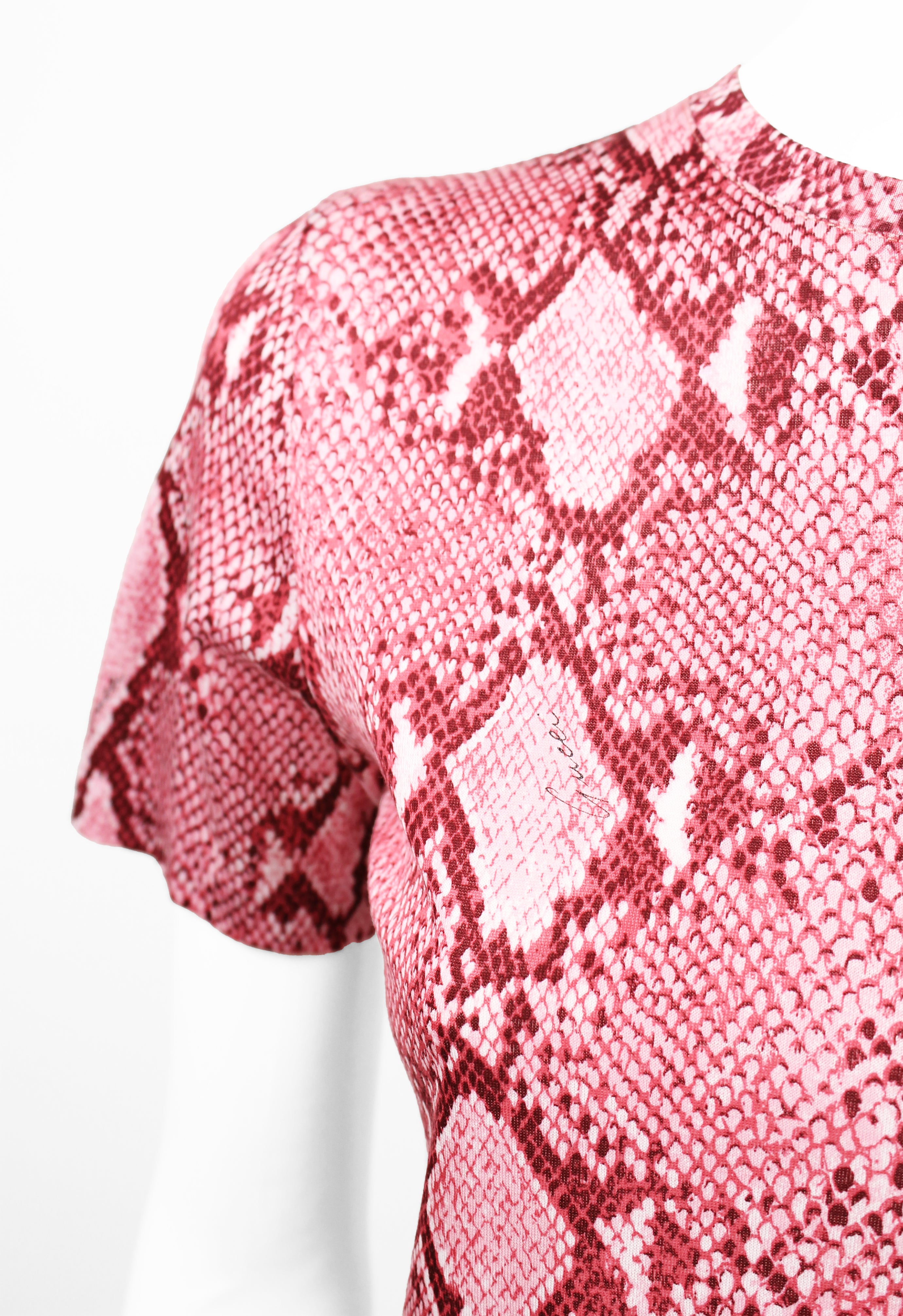 GUCCI SS 2000 PINK PYTHON PRINT T-SHIRT