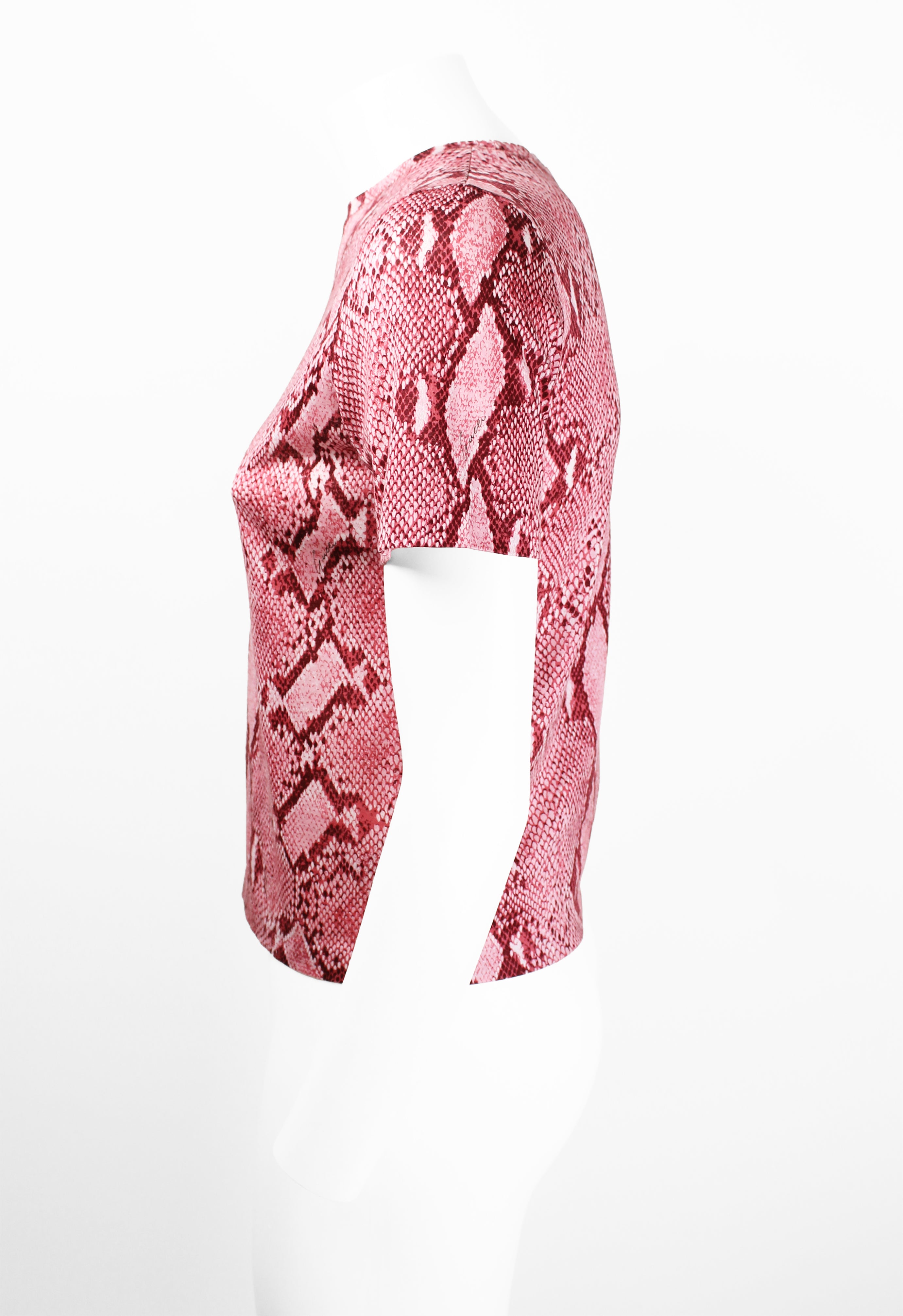 GUCCI SS 2000 PINK PYTHON PRINT T-SHIRT