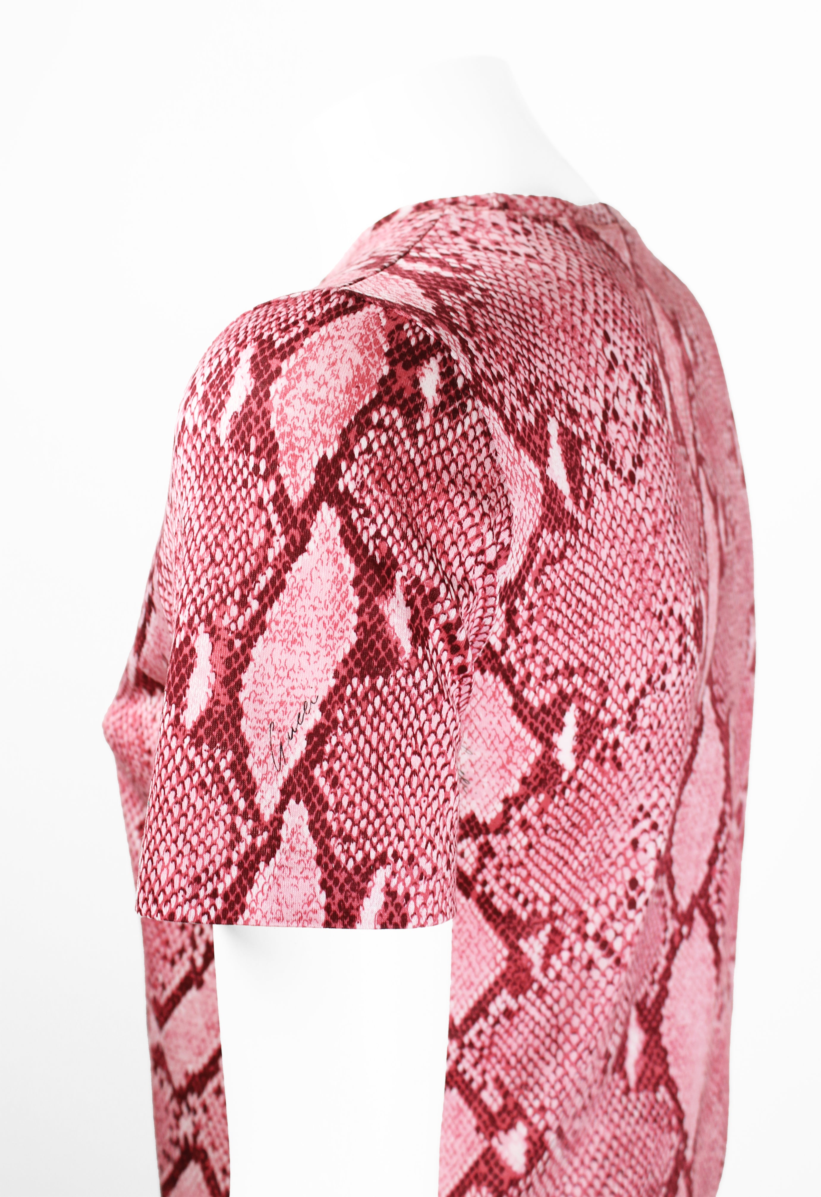 GUCCI SS 2000 PINK PYTHON PRINT T-SHIRT