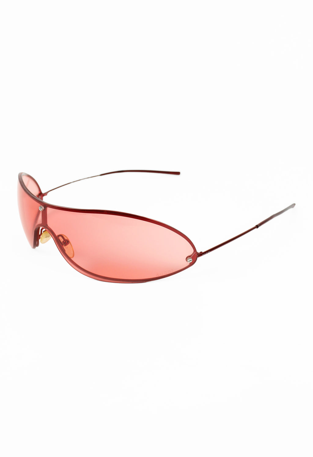 GUCCI TOM FORD SS 2001 RED CURVED WRAPAROUND SUNGLASSES
