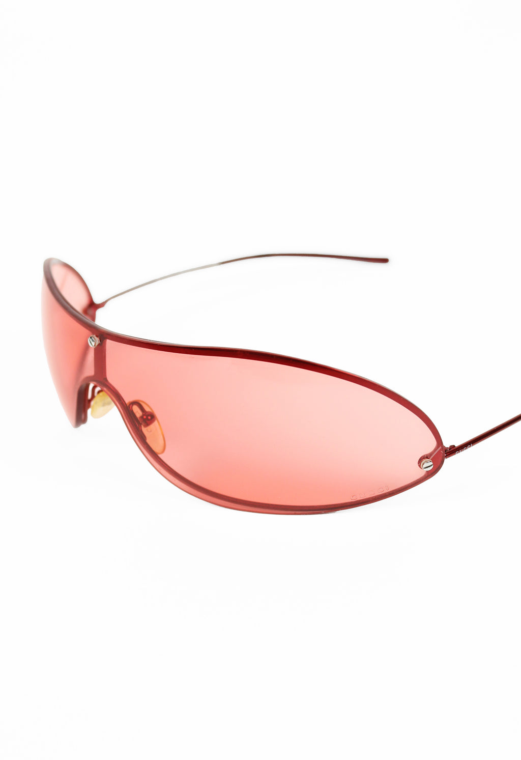 GUCCI TOM FORD SS 2001 RED CURVED WRAPAROUND SUNGLASSES