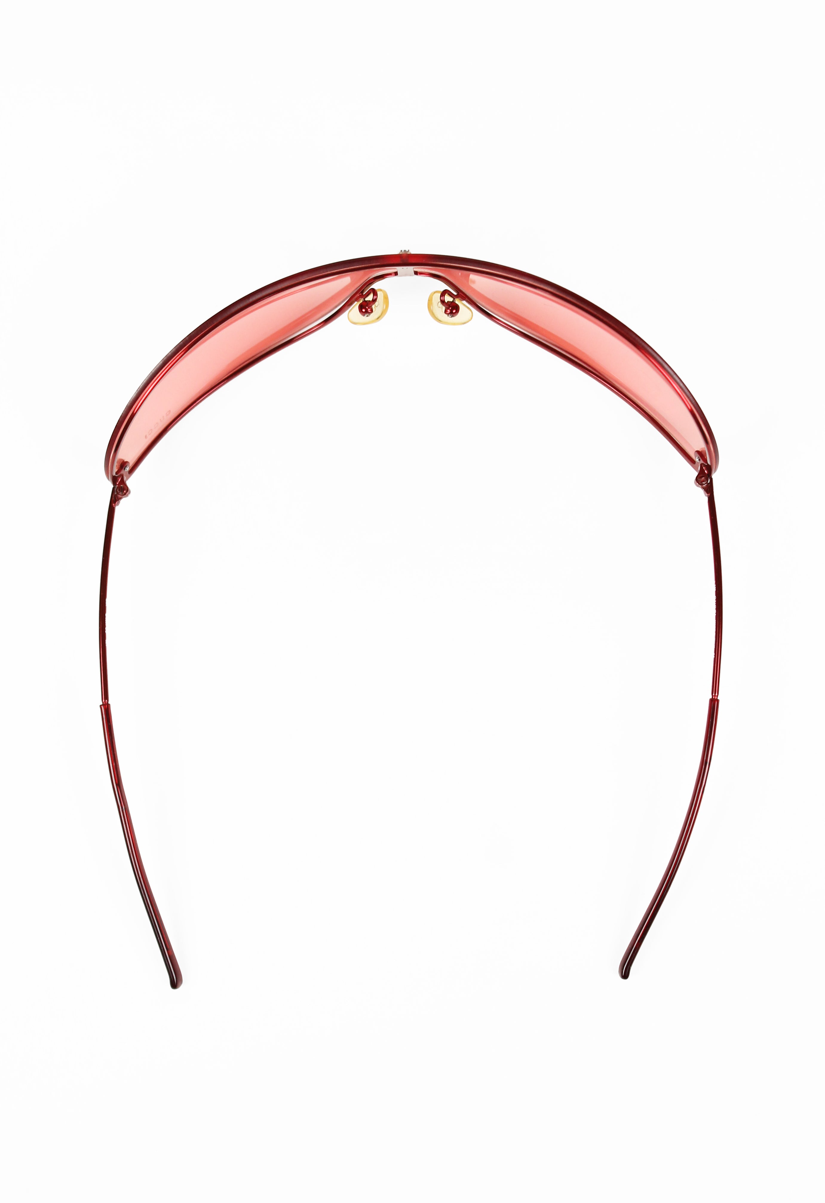 GUCCI TOM FORD SS 2001 RED CURVED WRAPAROUND SUNGLASSES