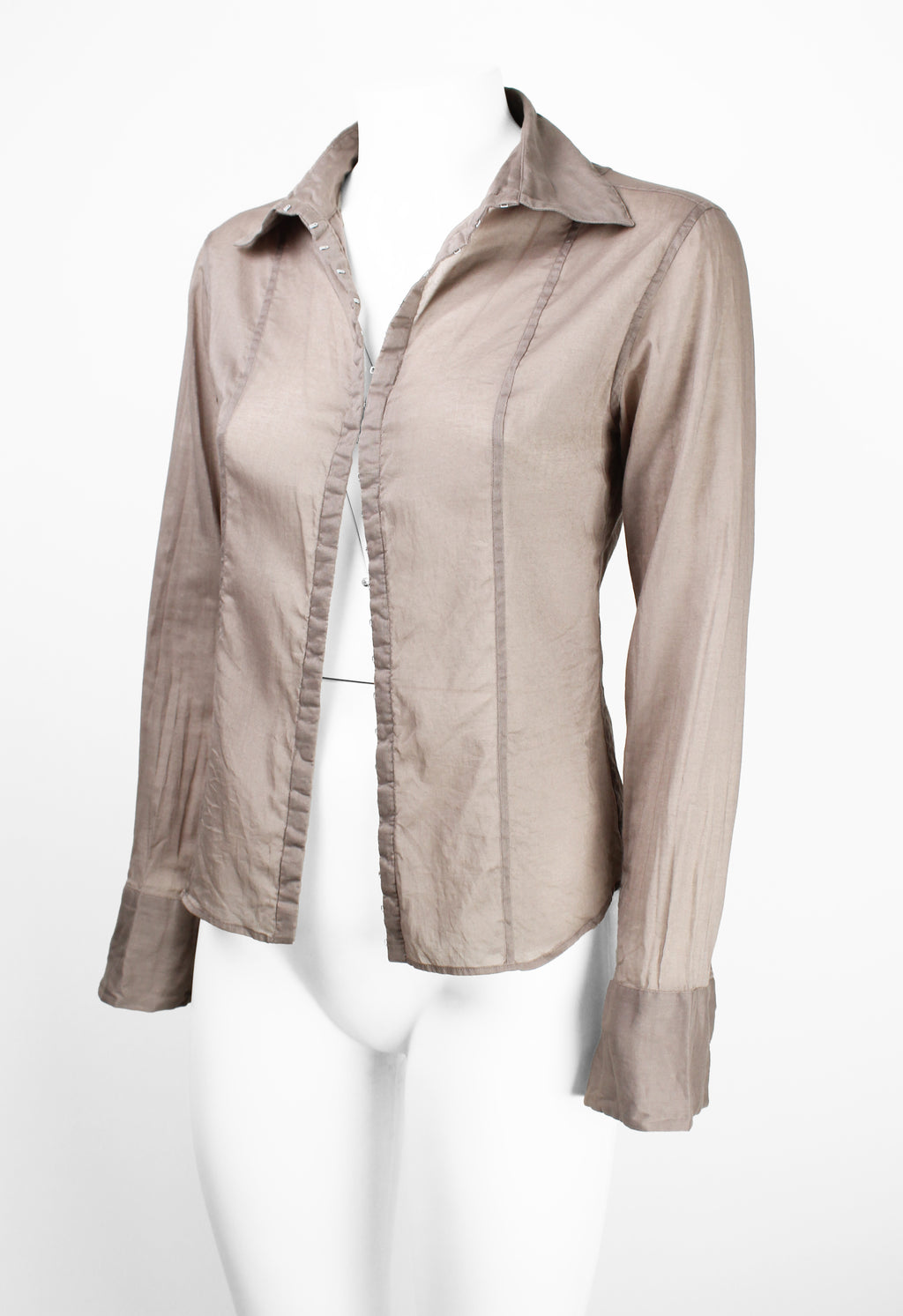 GUCCI TOM FORD SS 2002 SHEER HOOK CLASP SHIRT