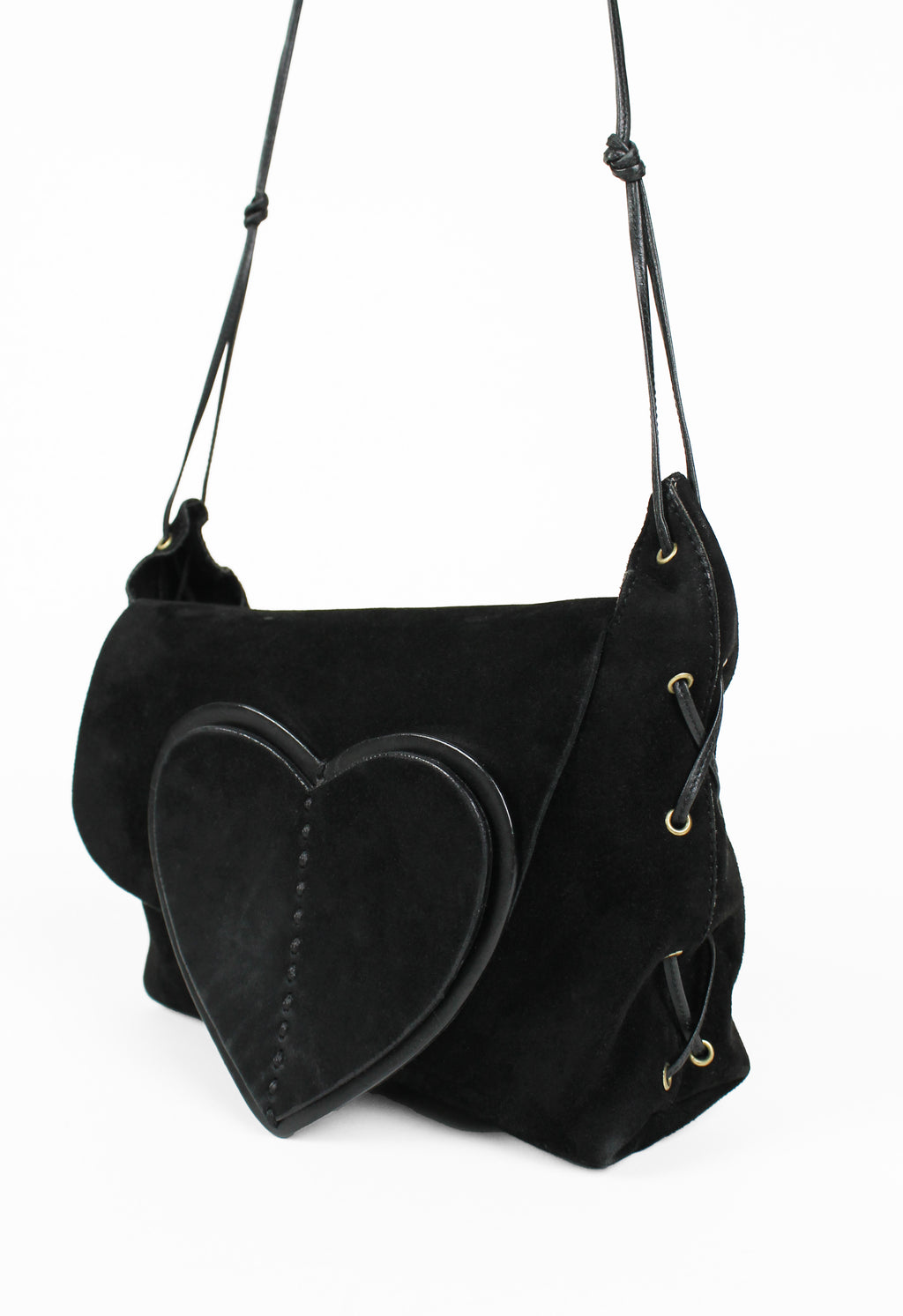 GUCCI TOM FORD SS 2002 LACE UP SUEDE HEART BAG