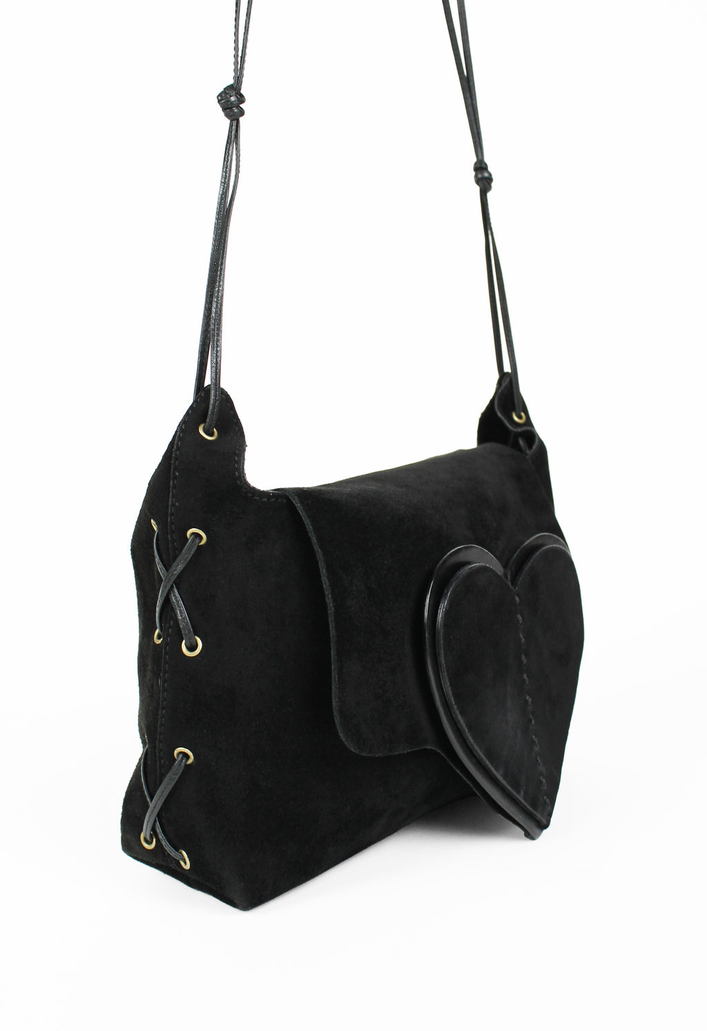 GUCCI TOM FORD SS 2002 LACE UP SUEDE HEART BAG