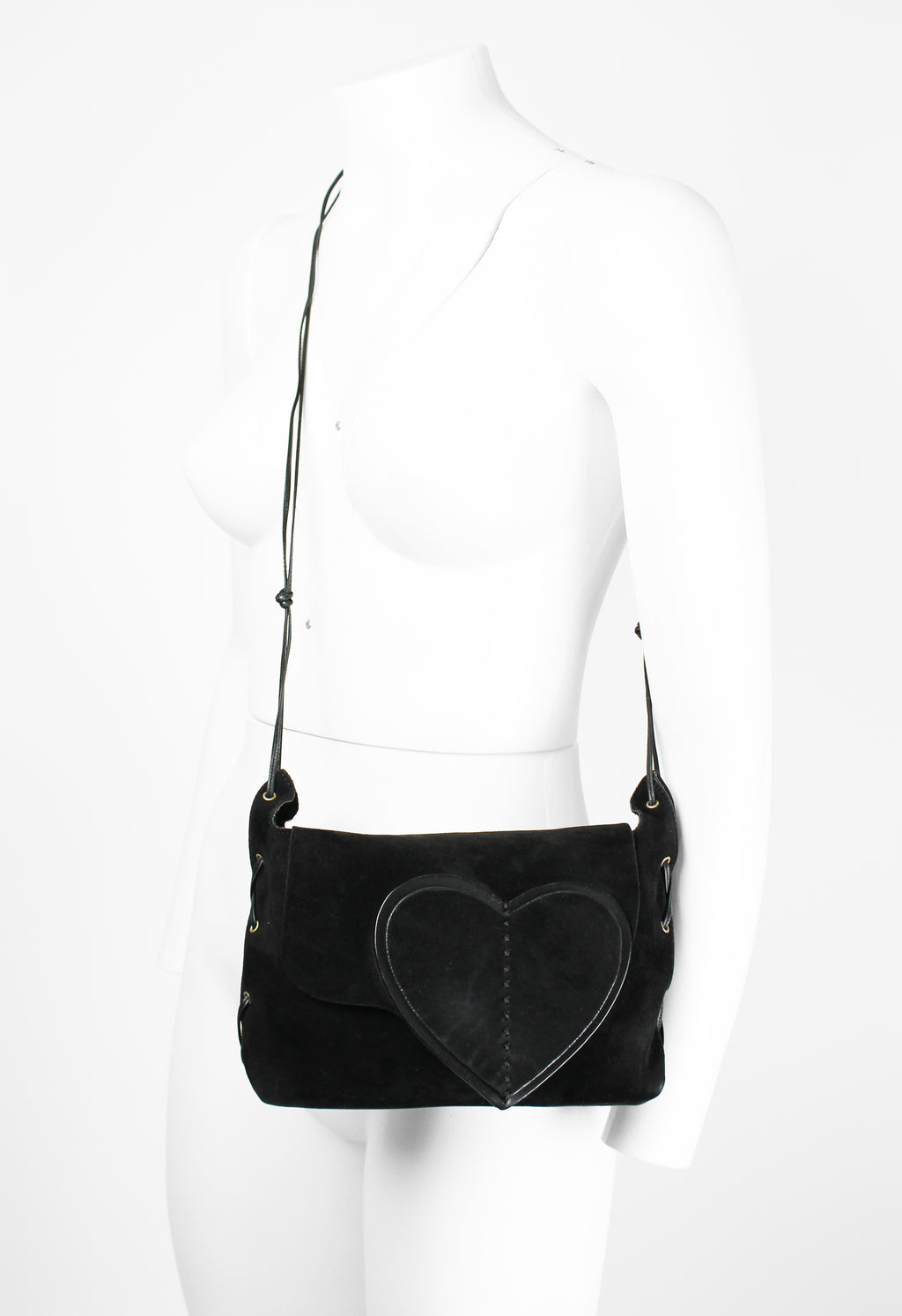 GUCCI TOM FORD SS 2002 LACE UP SUEDE HEART BAG