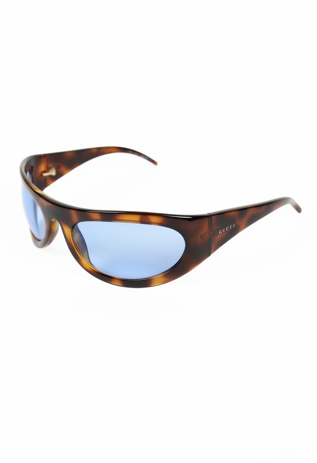 GUCCI TOM FORD FW 2001 TORTOISESHELL CURVED WRAPAROUND SUNGLASSES