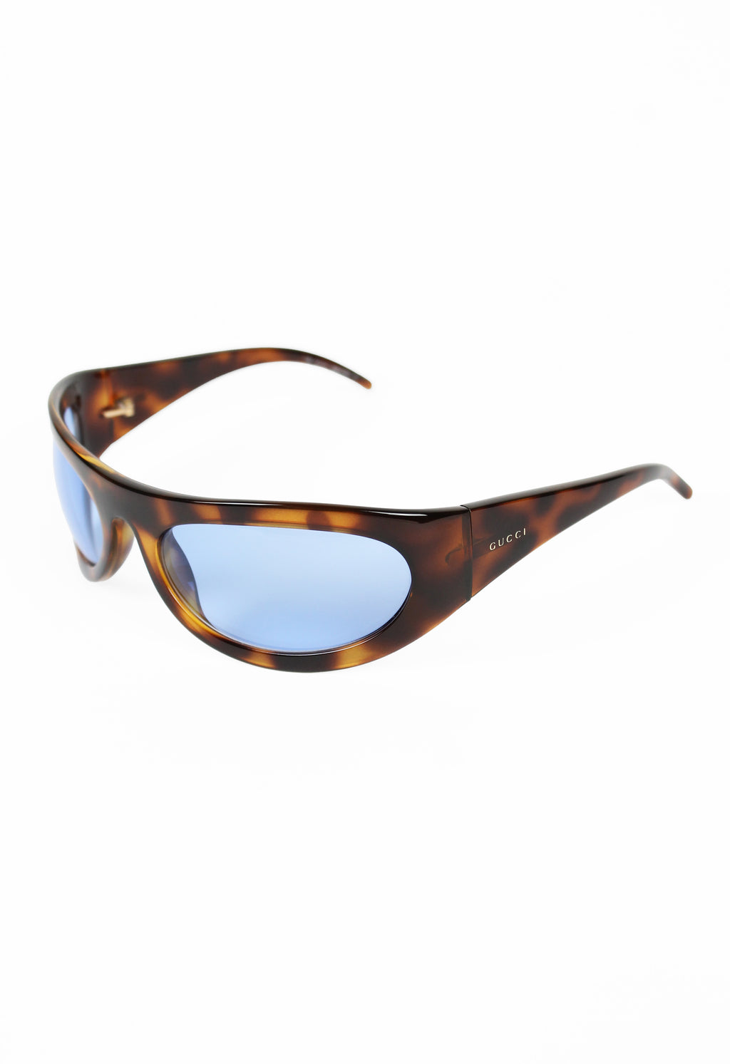 GUCCI TOM FORD FW 2001 TORTOISESHELL CURVED WRAPAROUND SUNGLASSES
