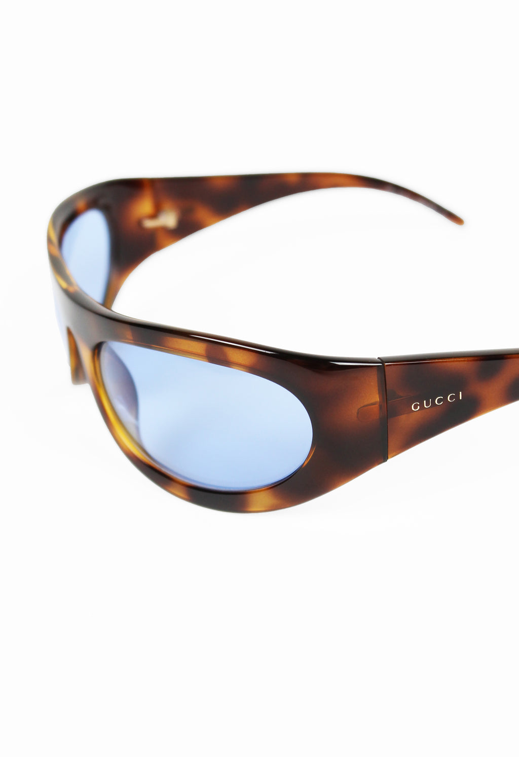 GUCCI TOM FORD FW 2001 TORTOISESHELL CURVED WRAPAROUND SUNGLASSES