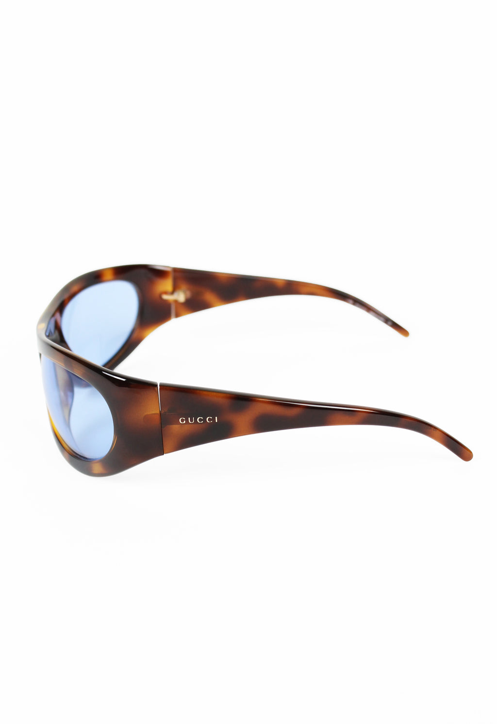 GUCCI TOM FORD FW 2001 TORTOISESHELL CURVED WRAPAROUND SUNGLASSES