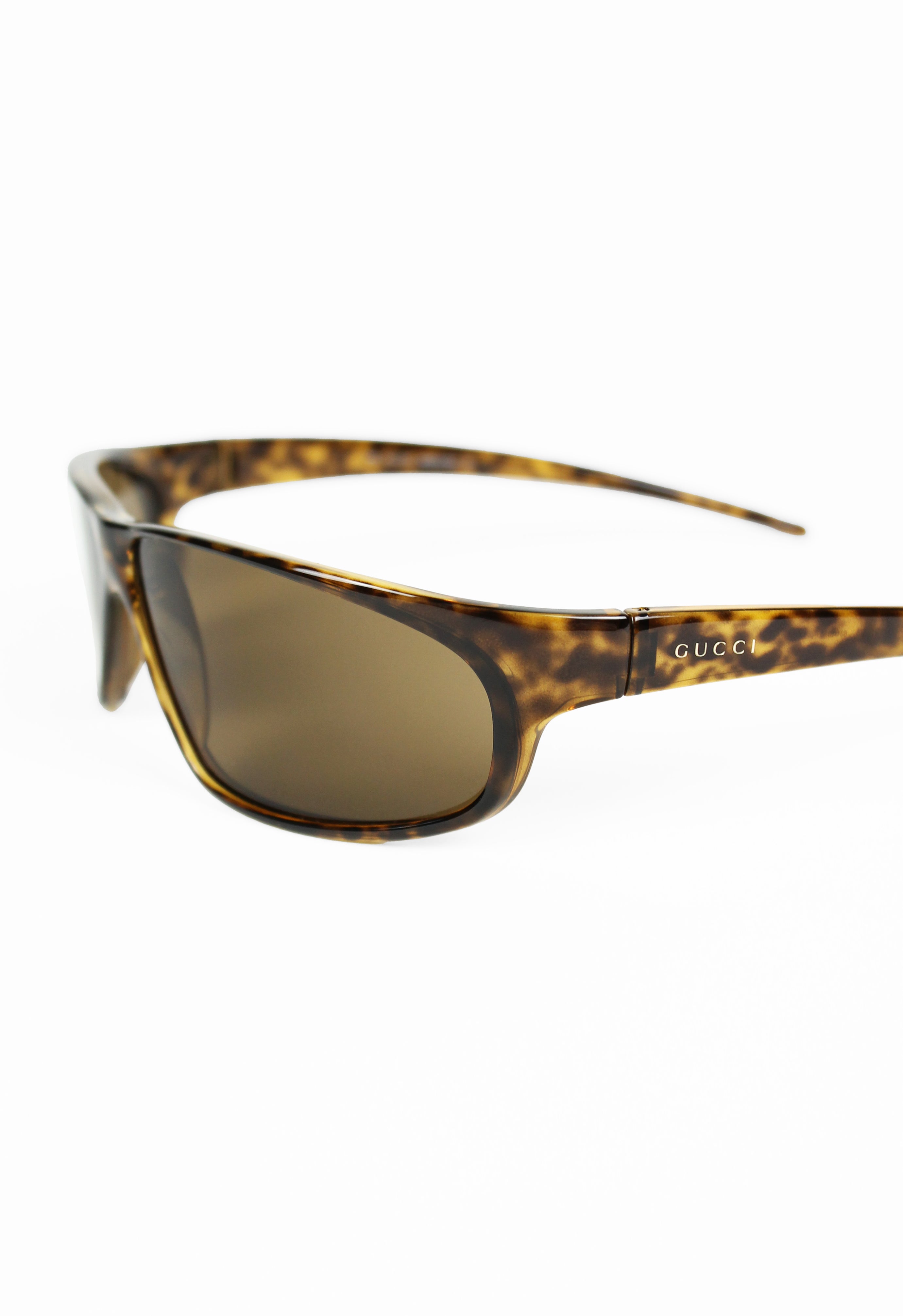 GUCCI TOM FORD TORTOISESHELL WRAPAROUND SUNGLASSES