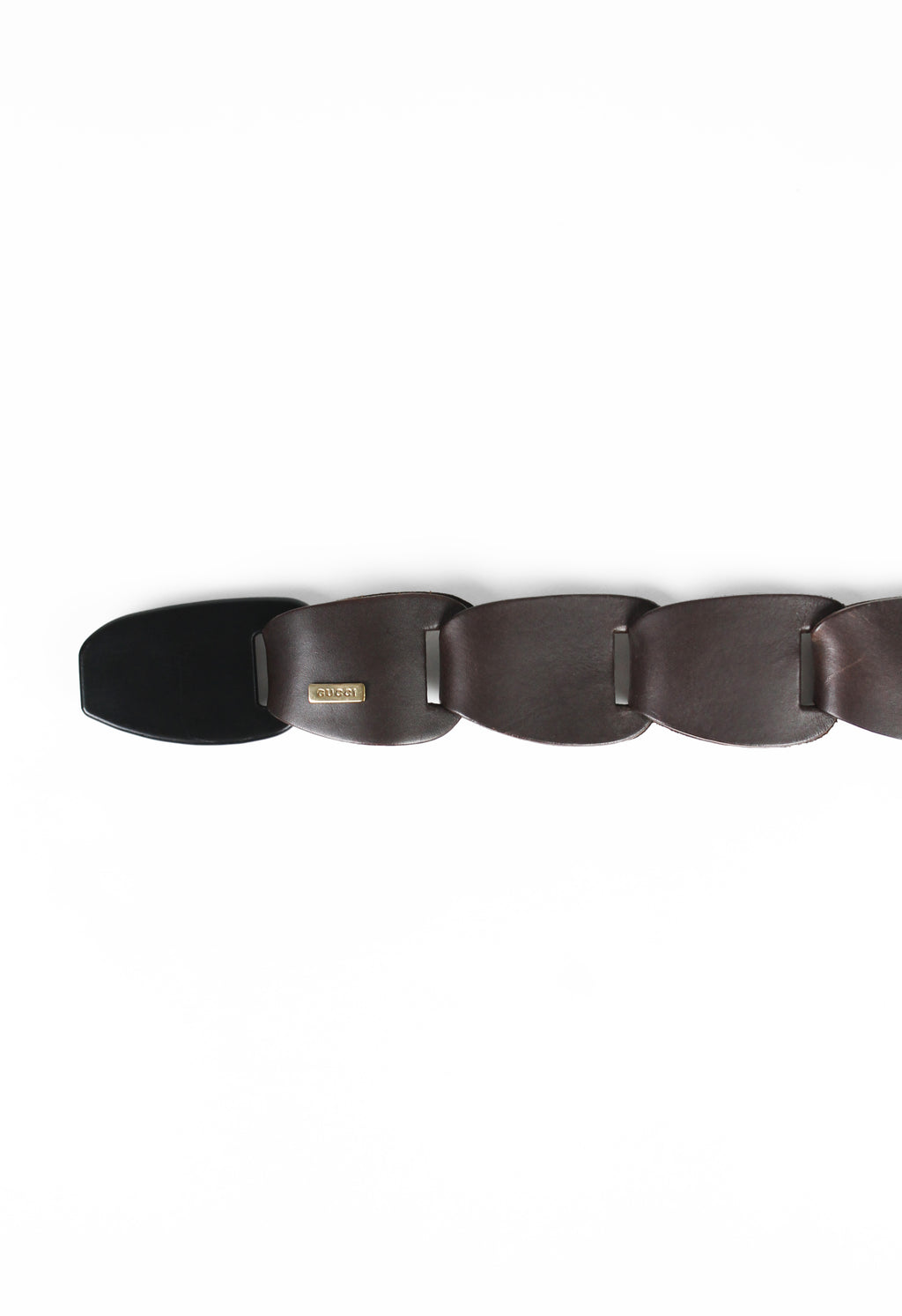 GUCCI TOM FORD SS 1997 BROWN LEATHER CHAIN BELT