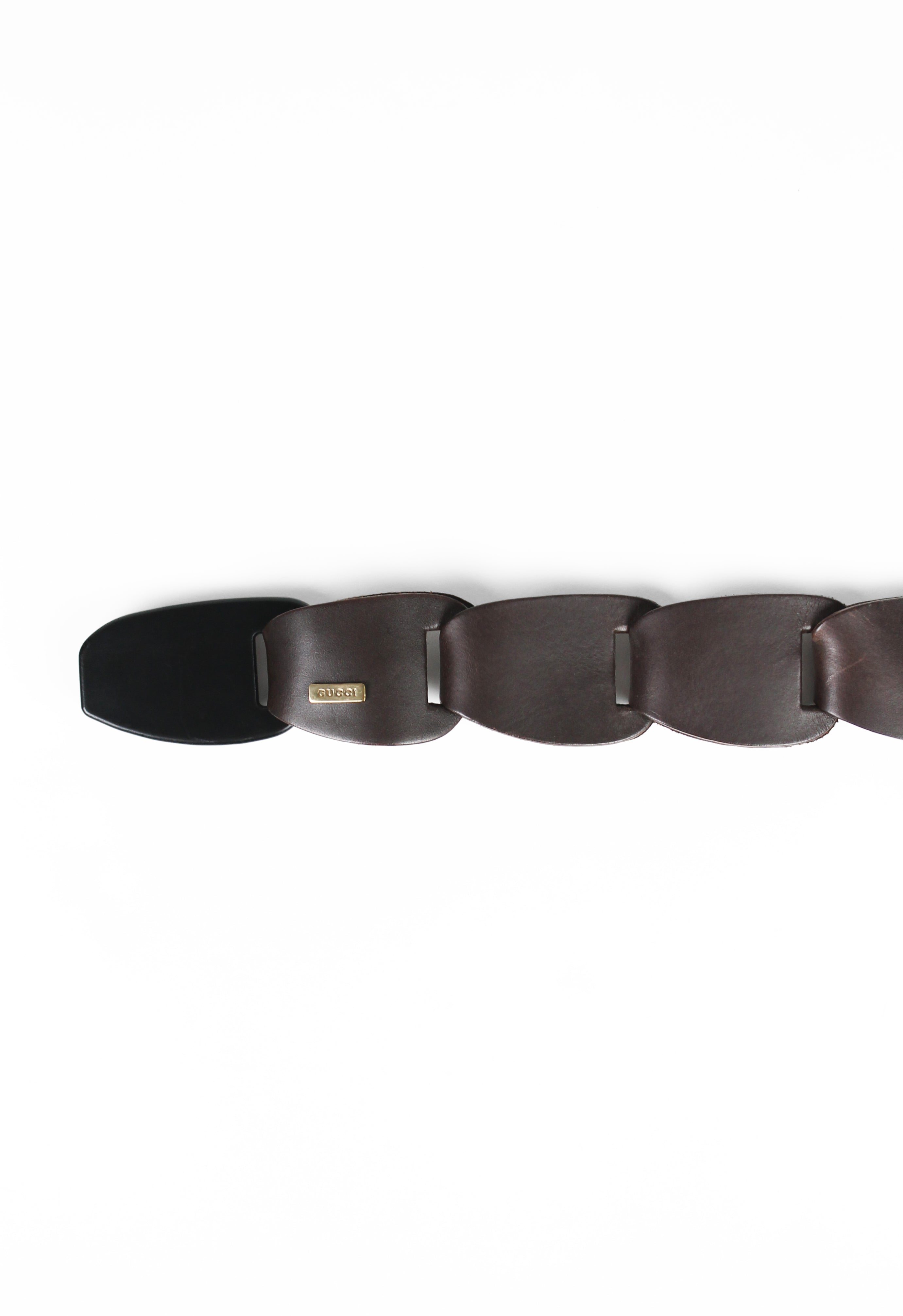 GUCCI TOM FORD SS 1997 BROWN LEATHER CHAIN BELT