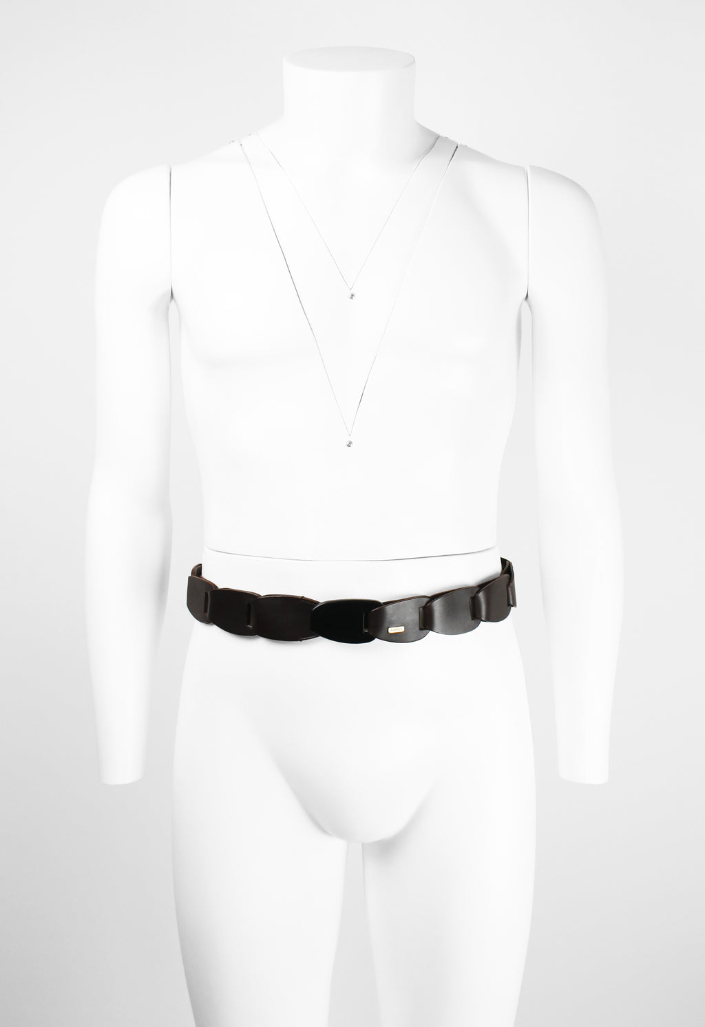 GUCCI TOM FORD SS 1997 BROWN LEATHER CHAIN BELT
