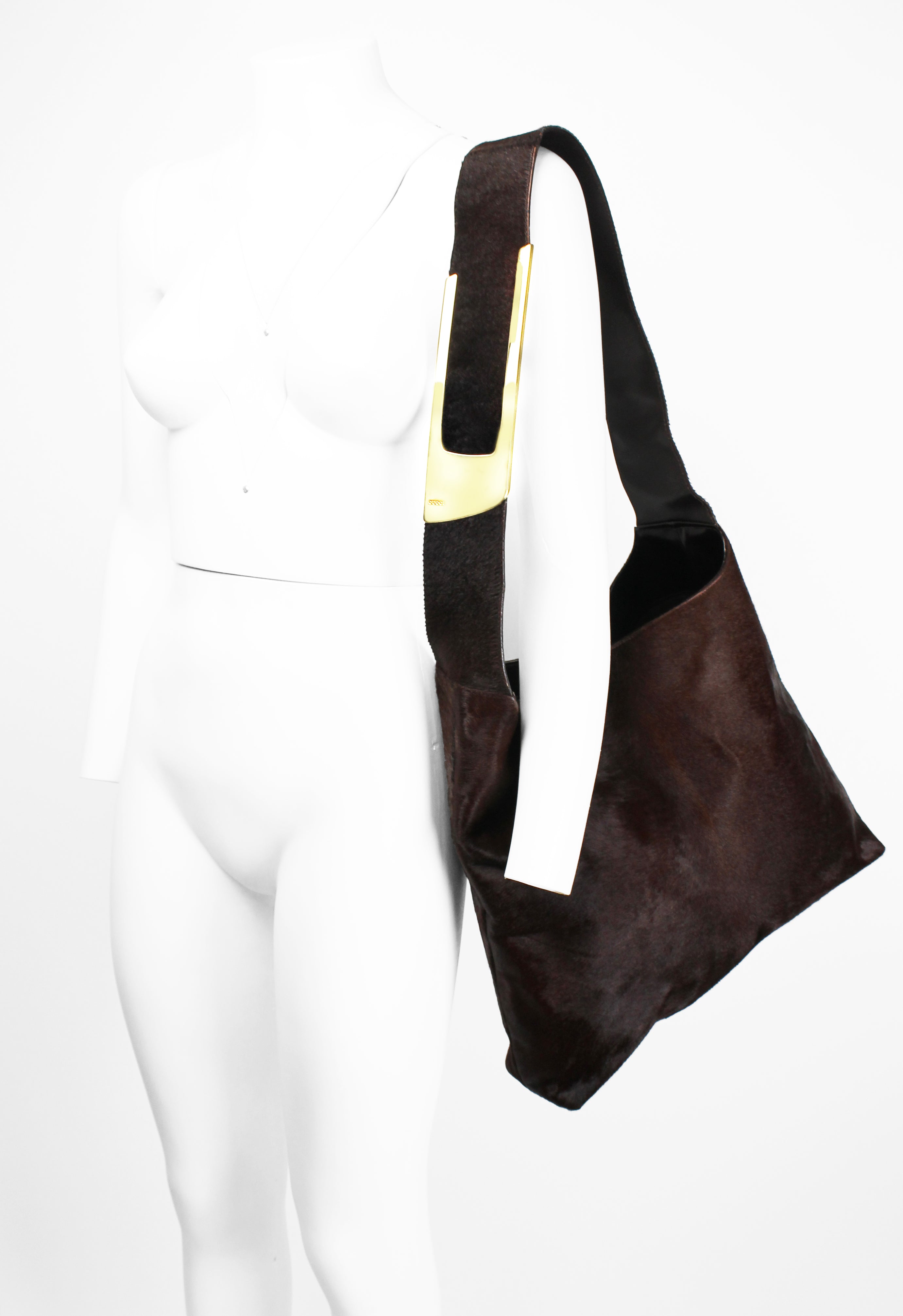 GUCCI TOM FORD FW 1996 XL CALF HAIR SHOULDER BAG