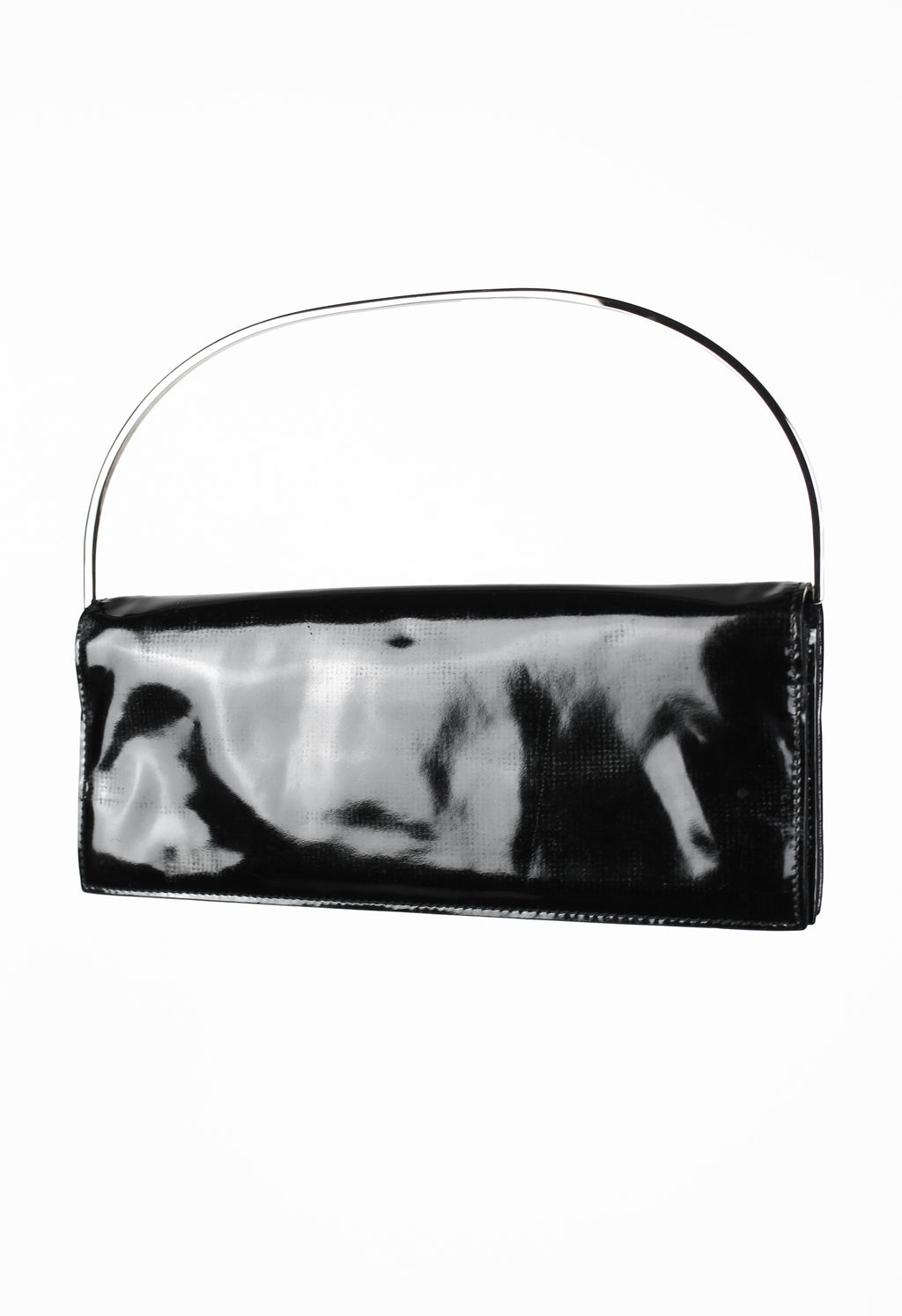 GUCCI TOM FORD FW 1997 METAL RING PATENT CONVERTIBLE CLUTCH BAG