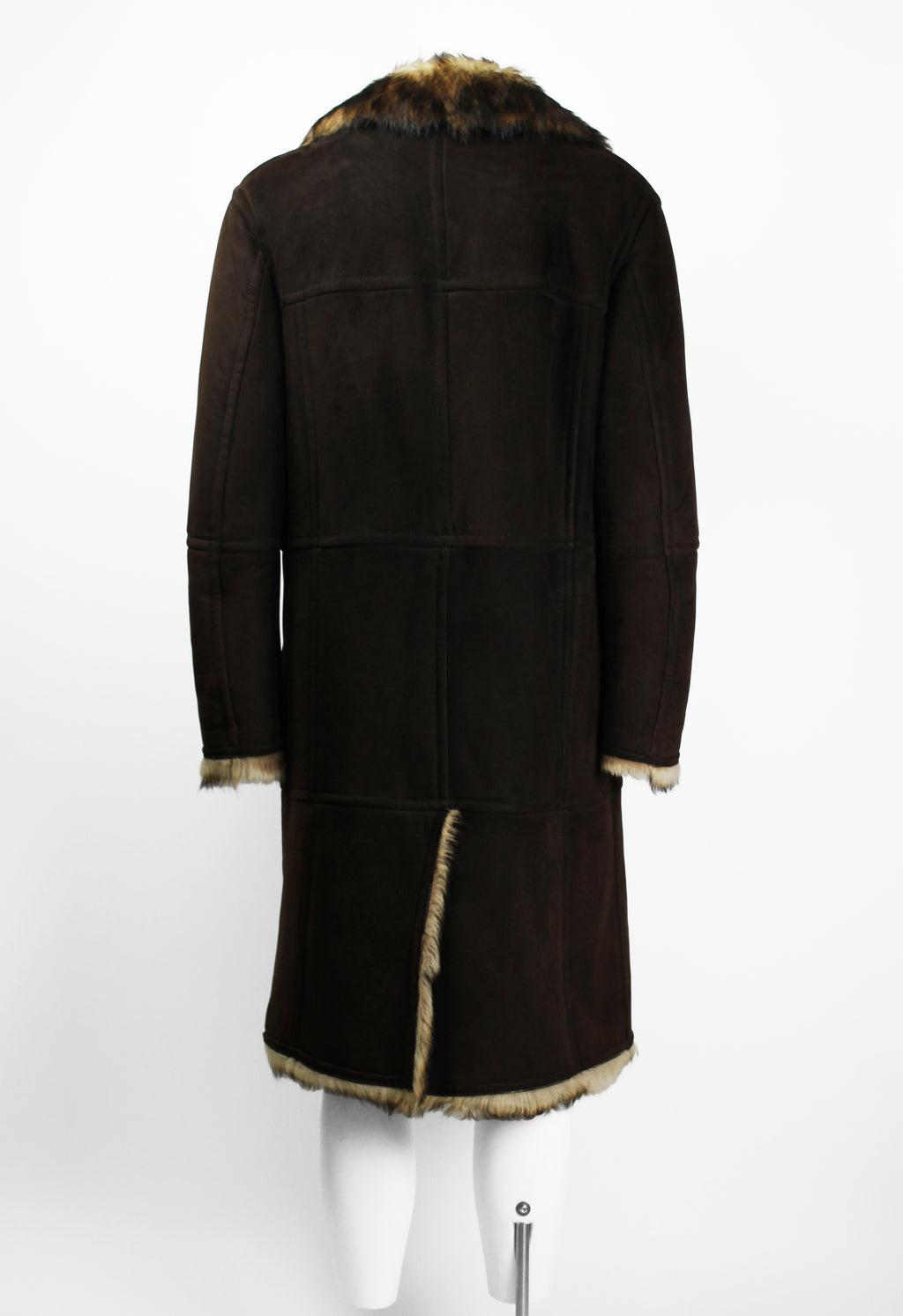 GUCCI TOM FORD FW 1997 HEAVY PANELLED SUEDE & FUR COAT