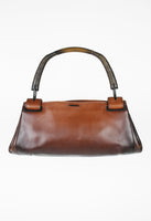 GUCCI TOM FORD FW 2002 GRADIENT LEATHER WOODEN HANDLE SHOULDER BAG