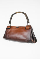 GUCCI TOM FORD FW 2002 GRADIENT LEATHER WOODEN HANDLE SHOULDER BAG