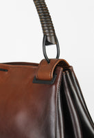 GUCCI TOM FORD FW 2002 GRADIENT LEATHER WOODEN HANDLE SHOULDER BAG