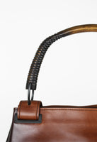 GUCCI TOM FORD FW 2002 GRADIENT LEATHER WOODEN HANDLE SHOULDER BAG