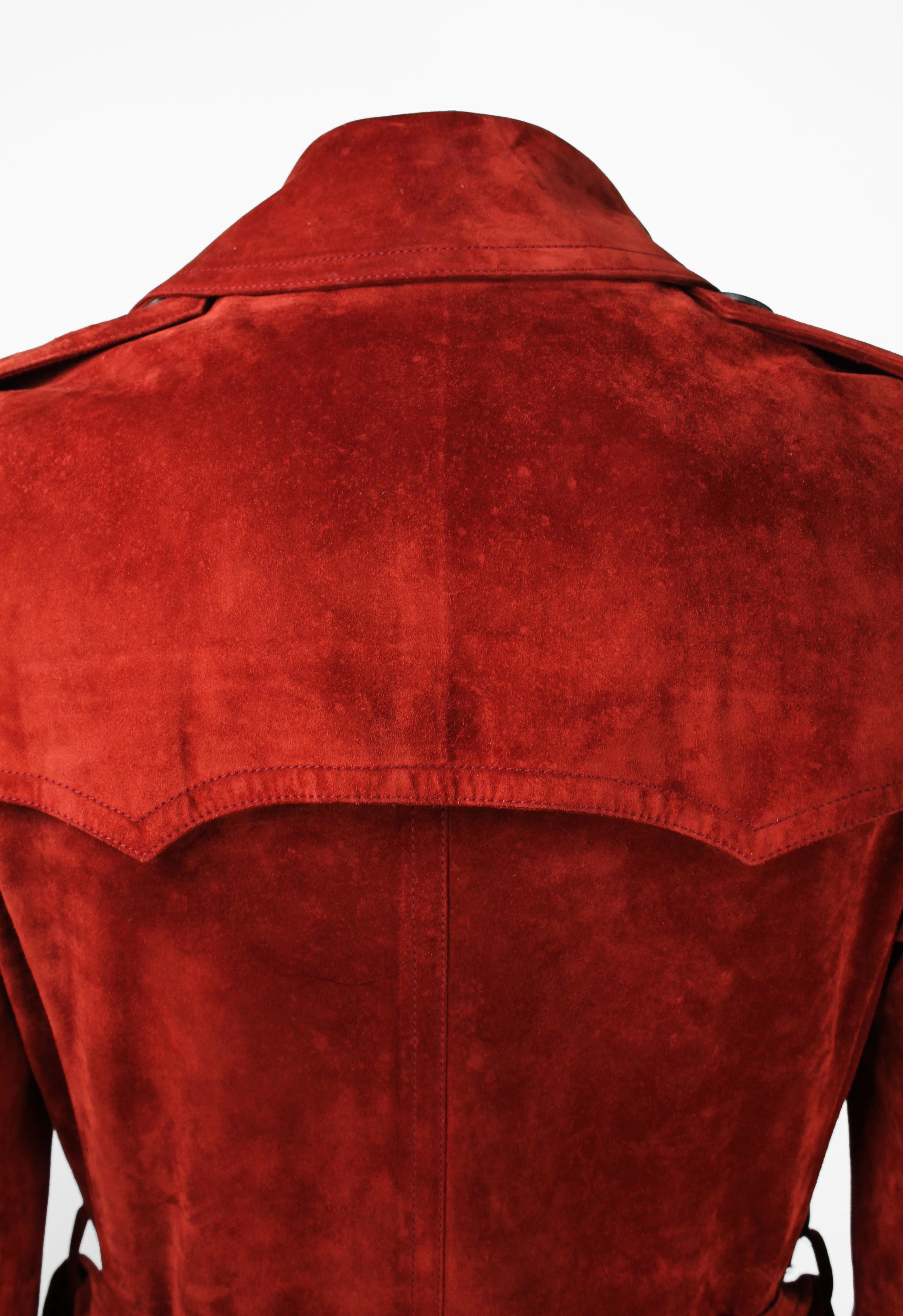 GUCCI TOM FORD FW 2003 RED SUEDE COAT