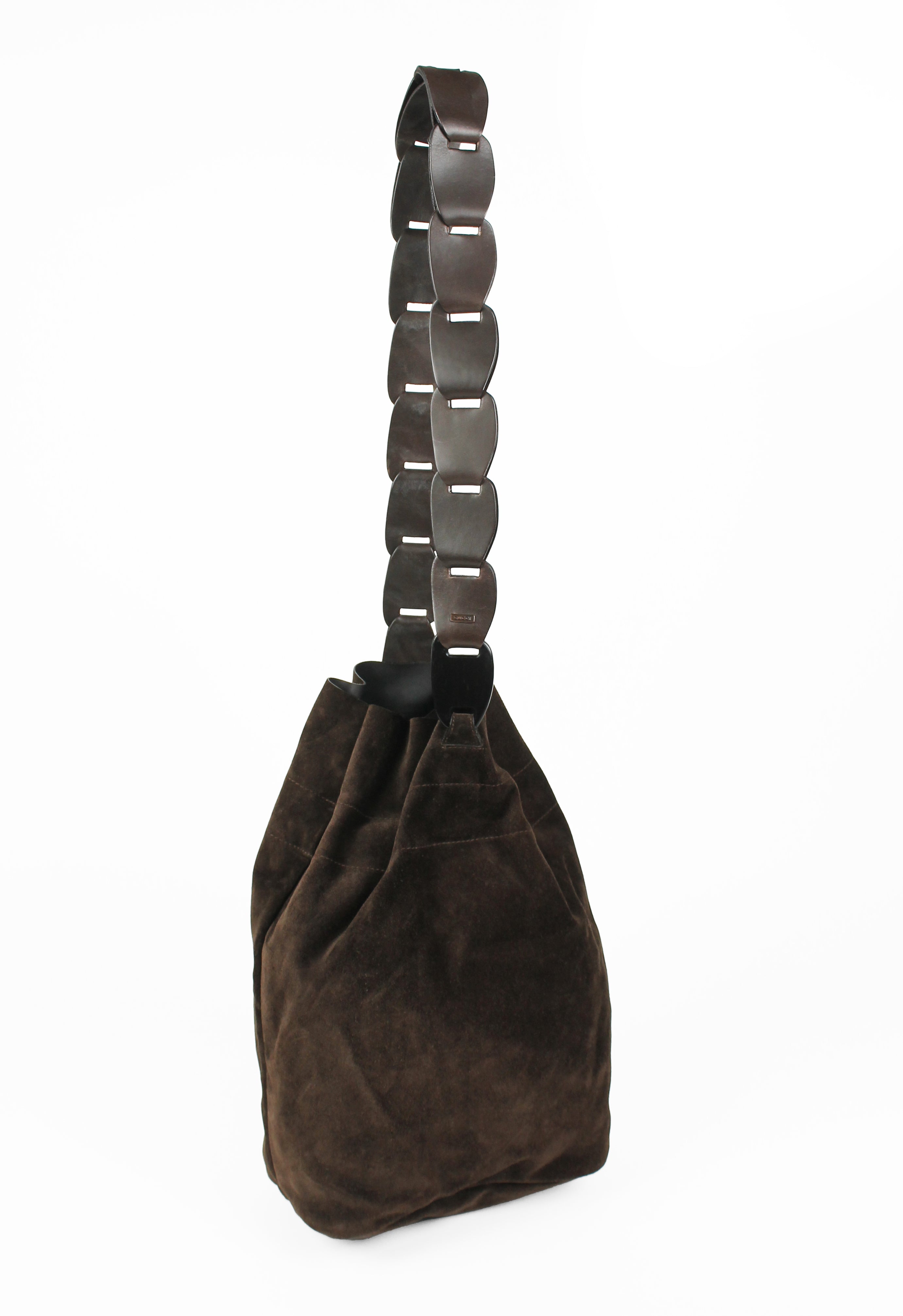 GUCCI TOM FORD SS 1997 CHAIN STRAP SUEDE BUCKET BAG