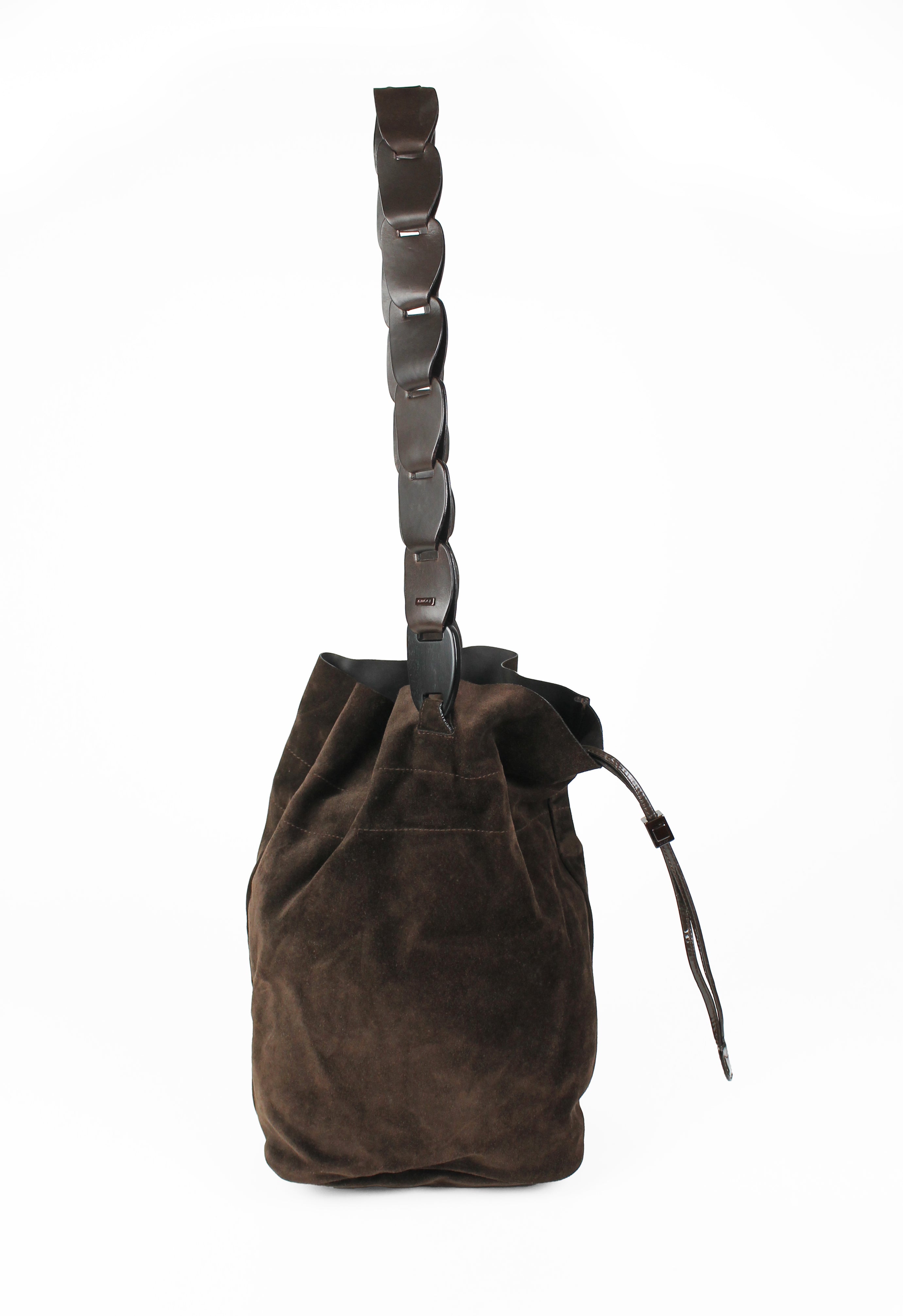 GUCCI TOM FORD SS 1997 CHAIN STRAP SUEDE BUCKET BAG