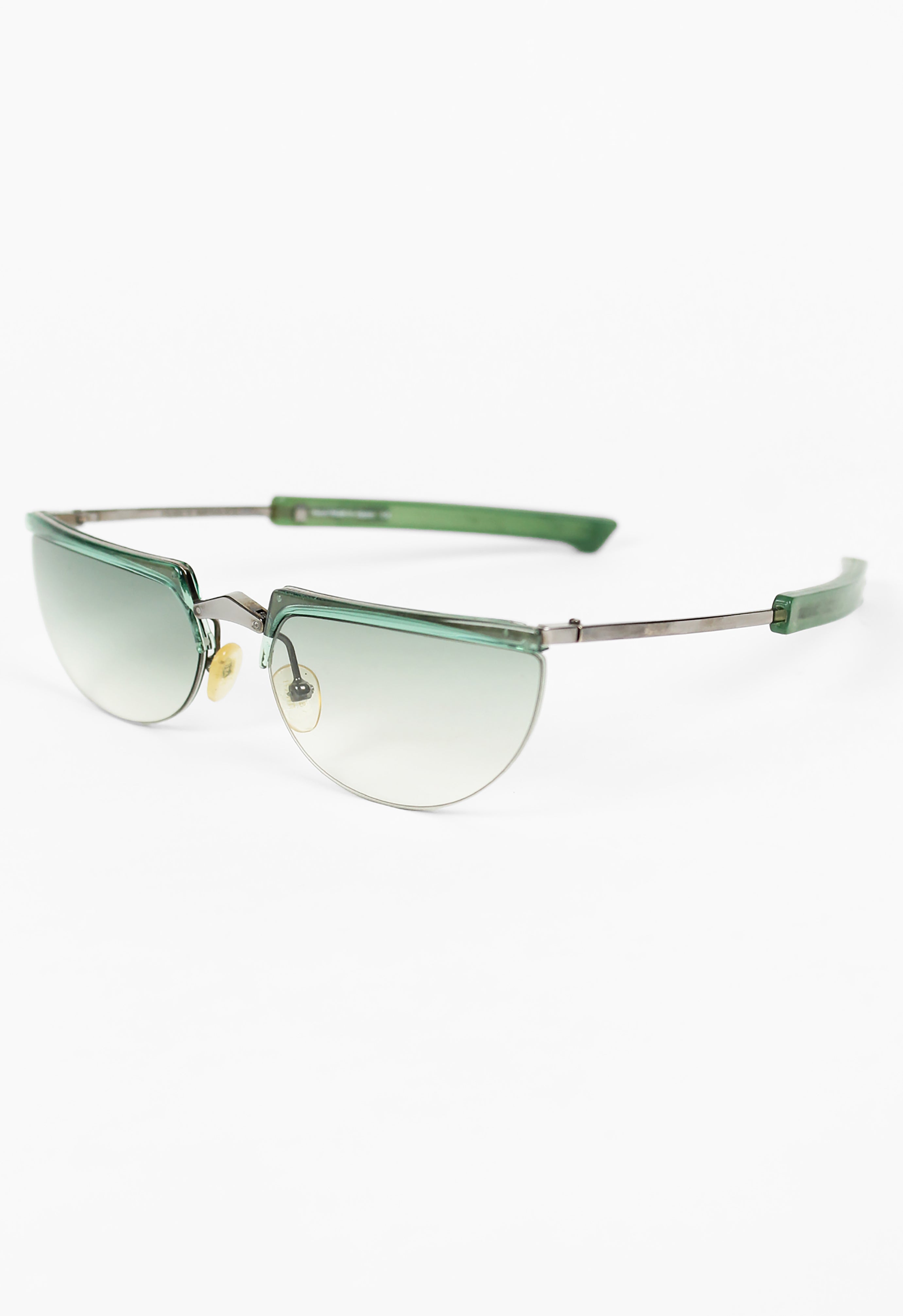 ISSEY MIYAKE X ALAIN MIKLI 2000 FOLDABLE TITANIUM SUNGLASSES WITH DISK CASE