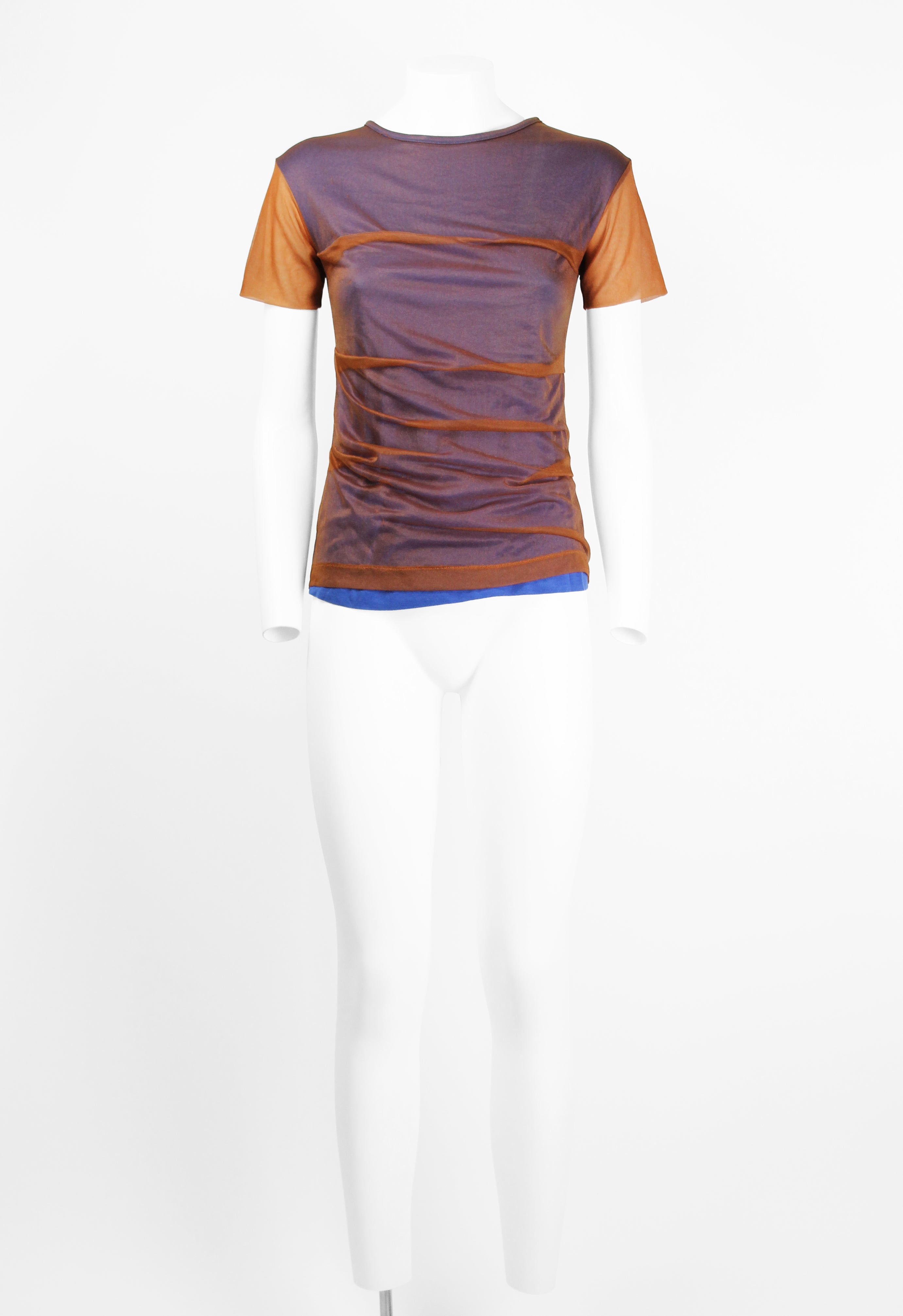 ISSEY MIYAKE 1980'S LAYERED GATHERED SHEER TOP