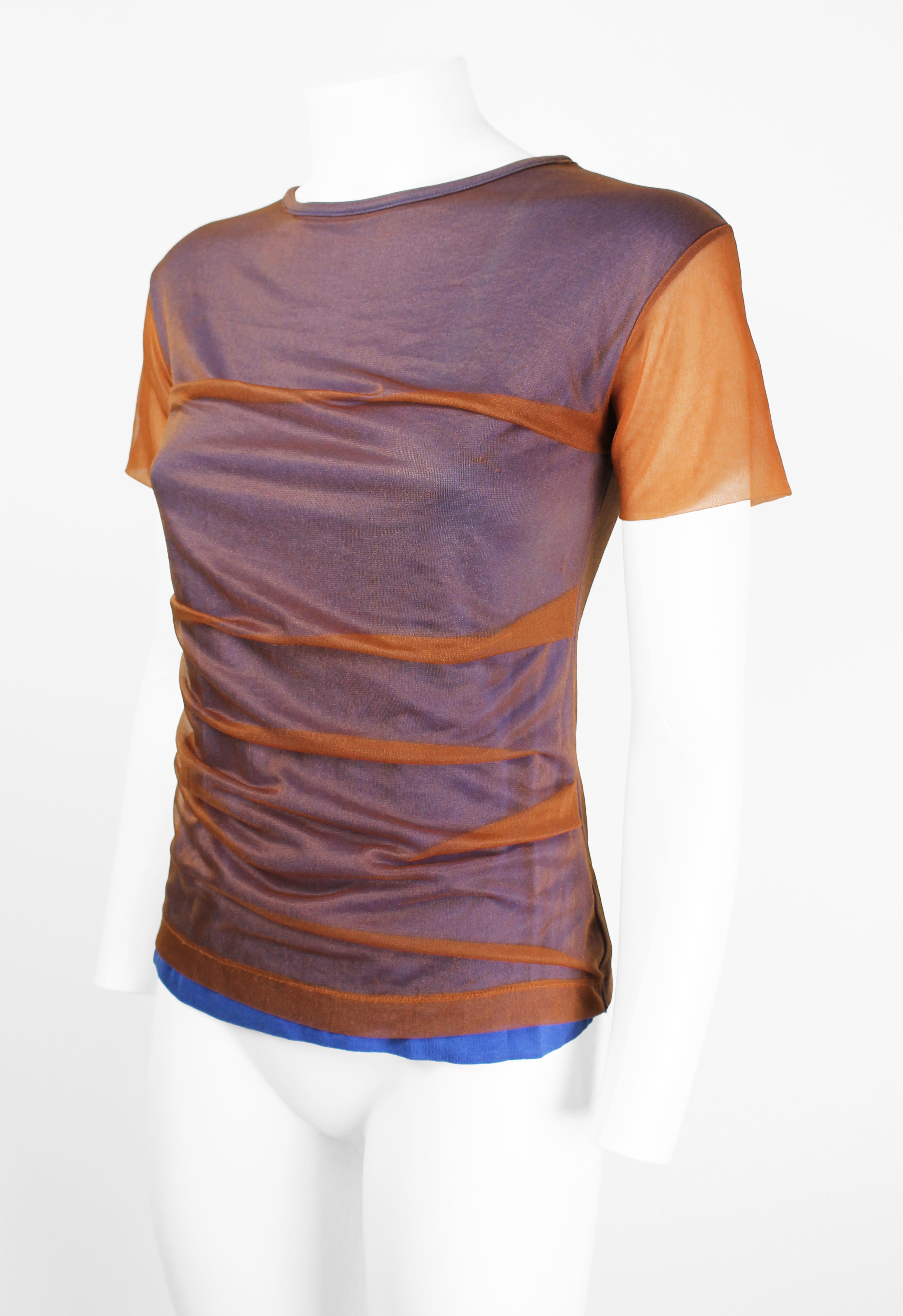 ISSEY MIYAKE 1980'S LAYERED GATHERED SHEER TOP