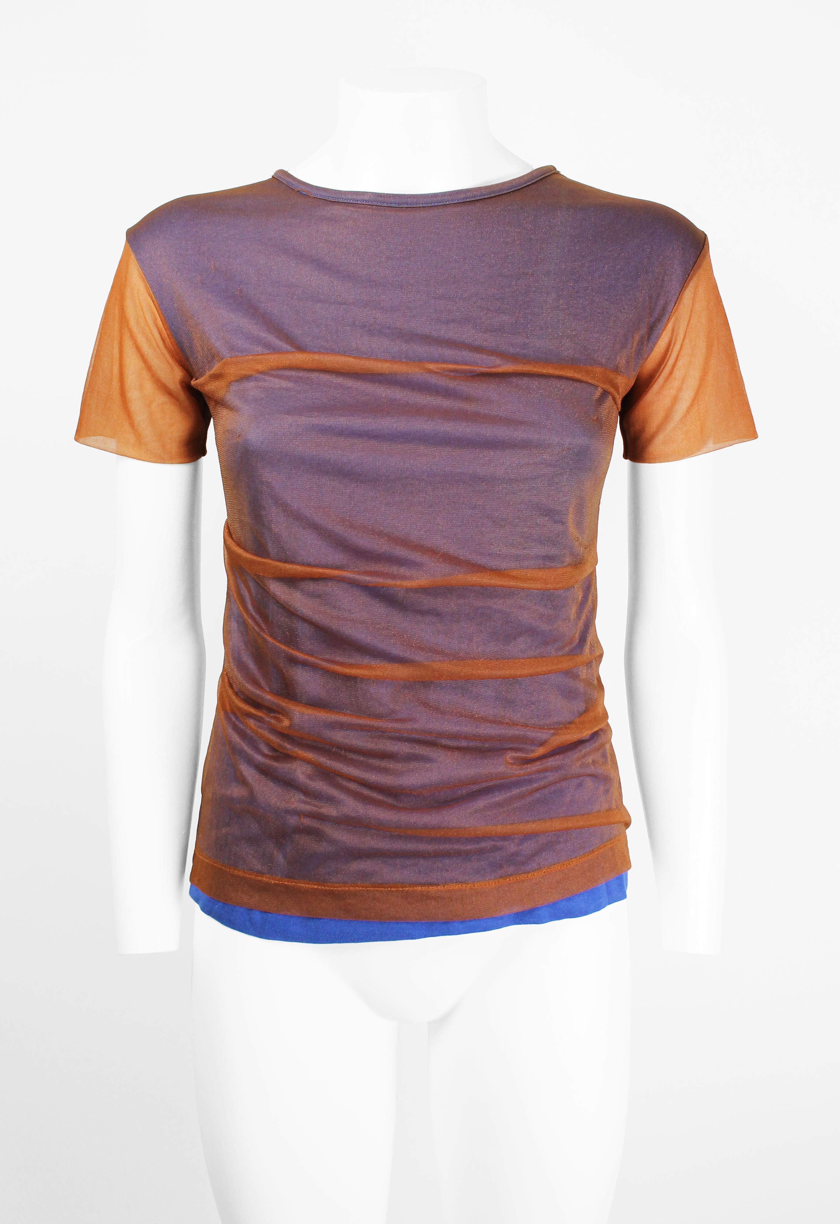 ISSEY MIYAKE 1980'S LAYERED GATHERED SHEER TOP
