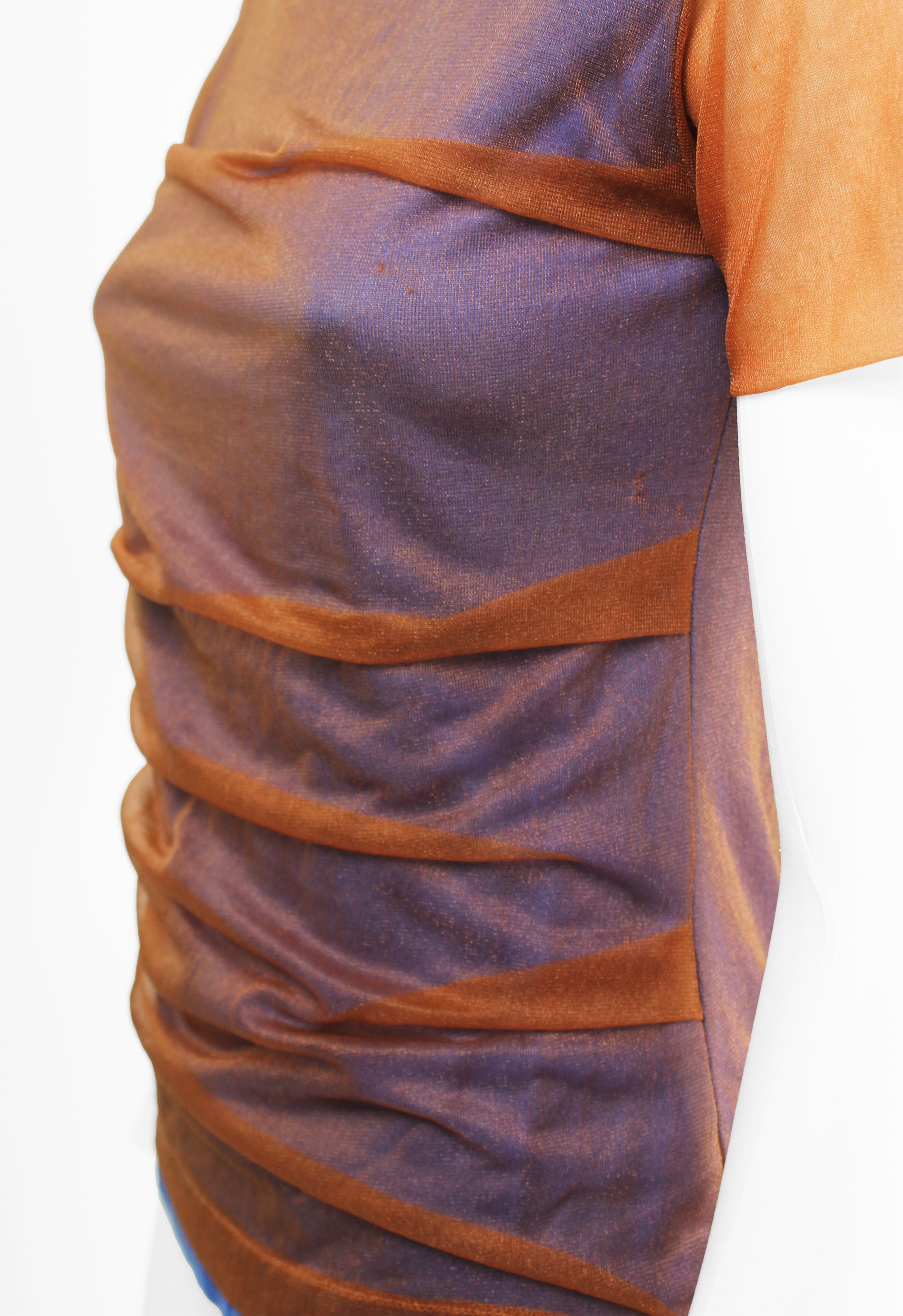 ISSEY MIYAKE 1980'S LAYERED GATHERED SHEER TOP