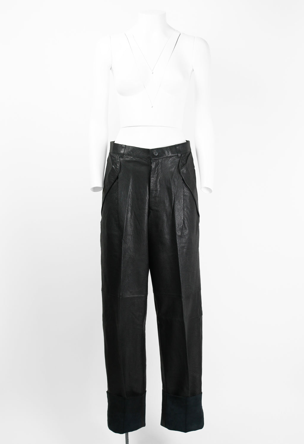 ISSEY MIYAKE 1980'S LEATHER TROUSERS
