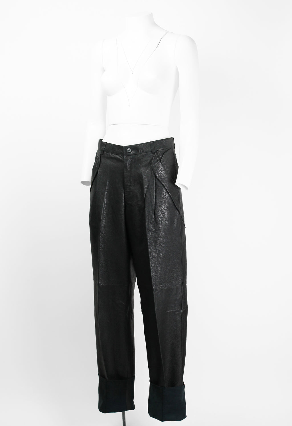 ISSEY MIYAKE 1980'S LEATHER TROUSERS