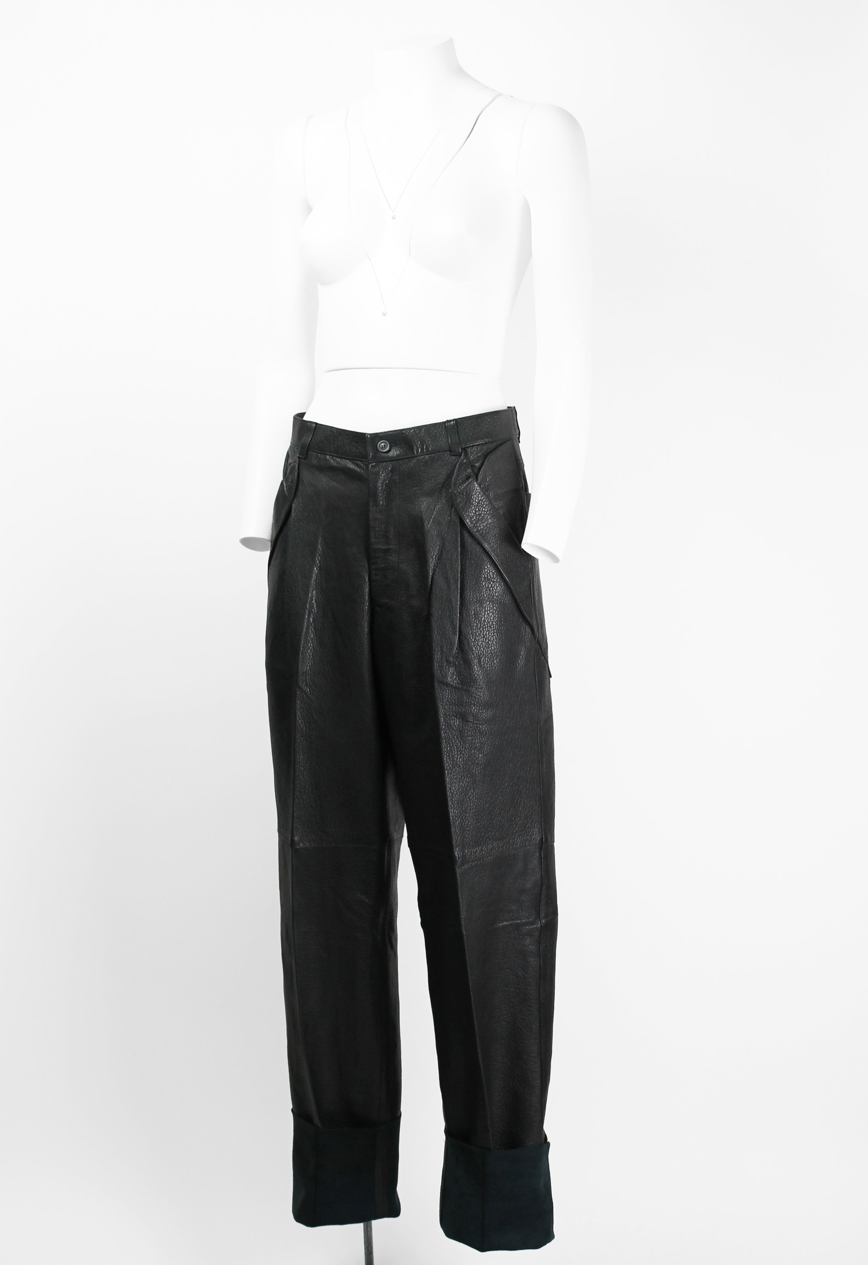 ISSEY MIYAKE 1980'S LEATHER TROUSERS