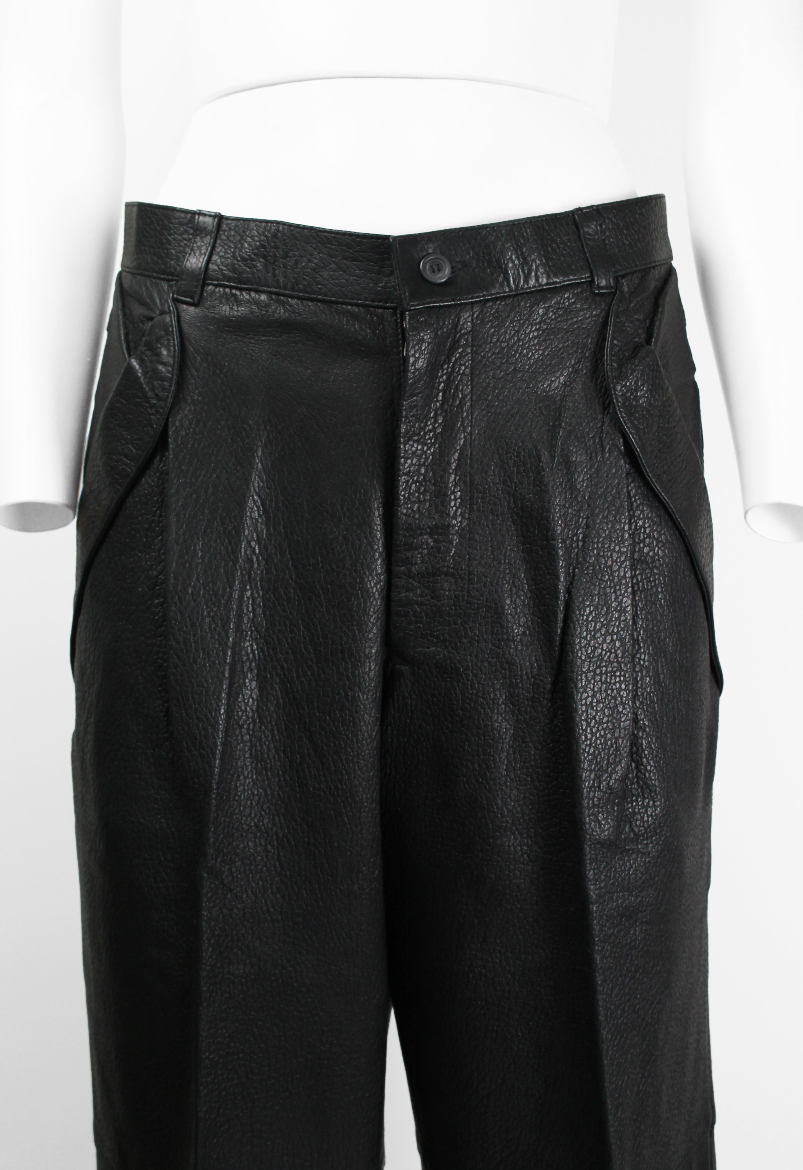 ISSEY MIYAKE 1980'S LEATHER TROUSERS