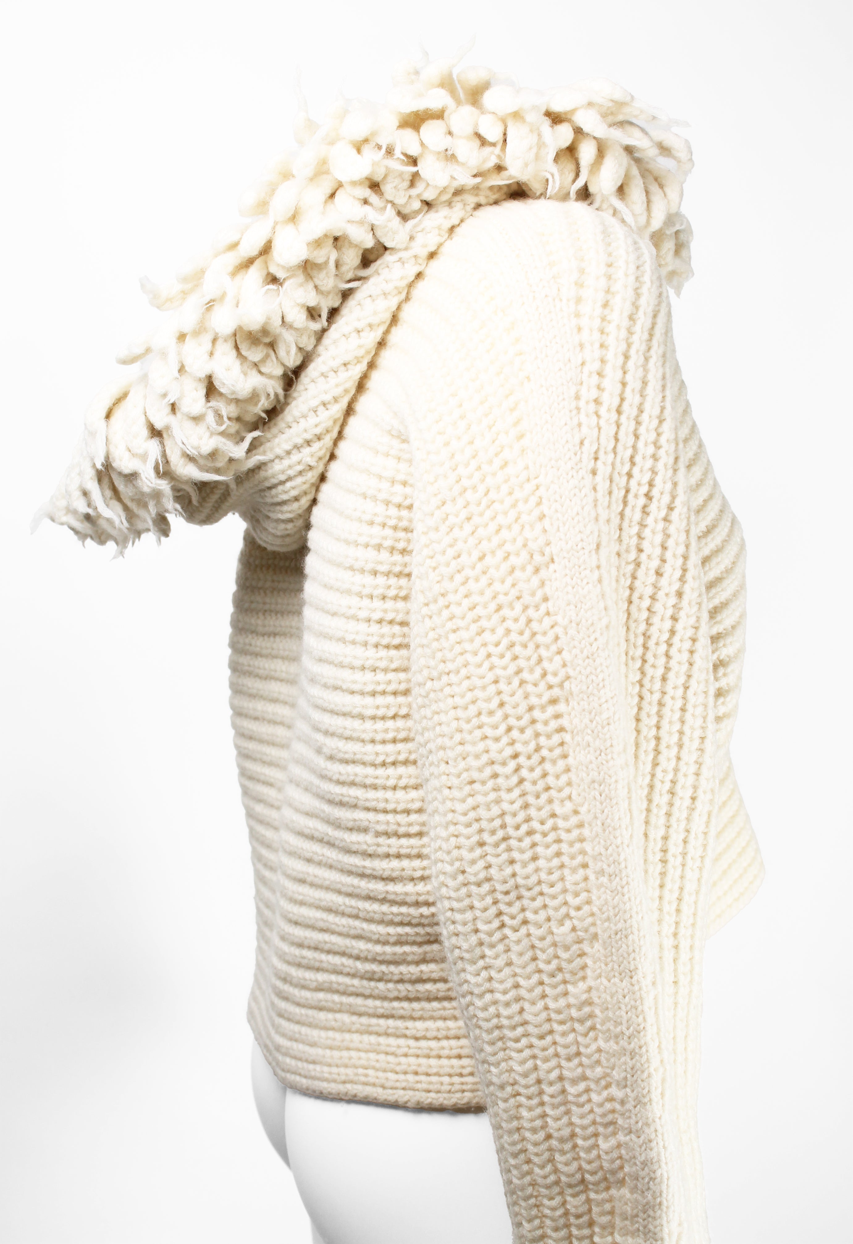 ISSEY MIYAKE 1980'S HEAVY KNITTED ZIP CARDIGAN
