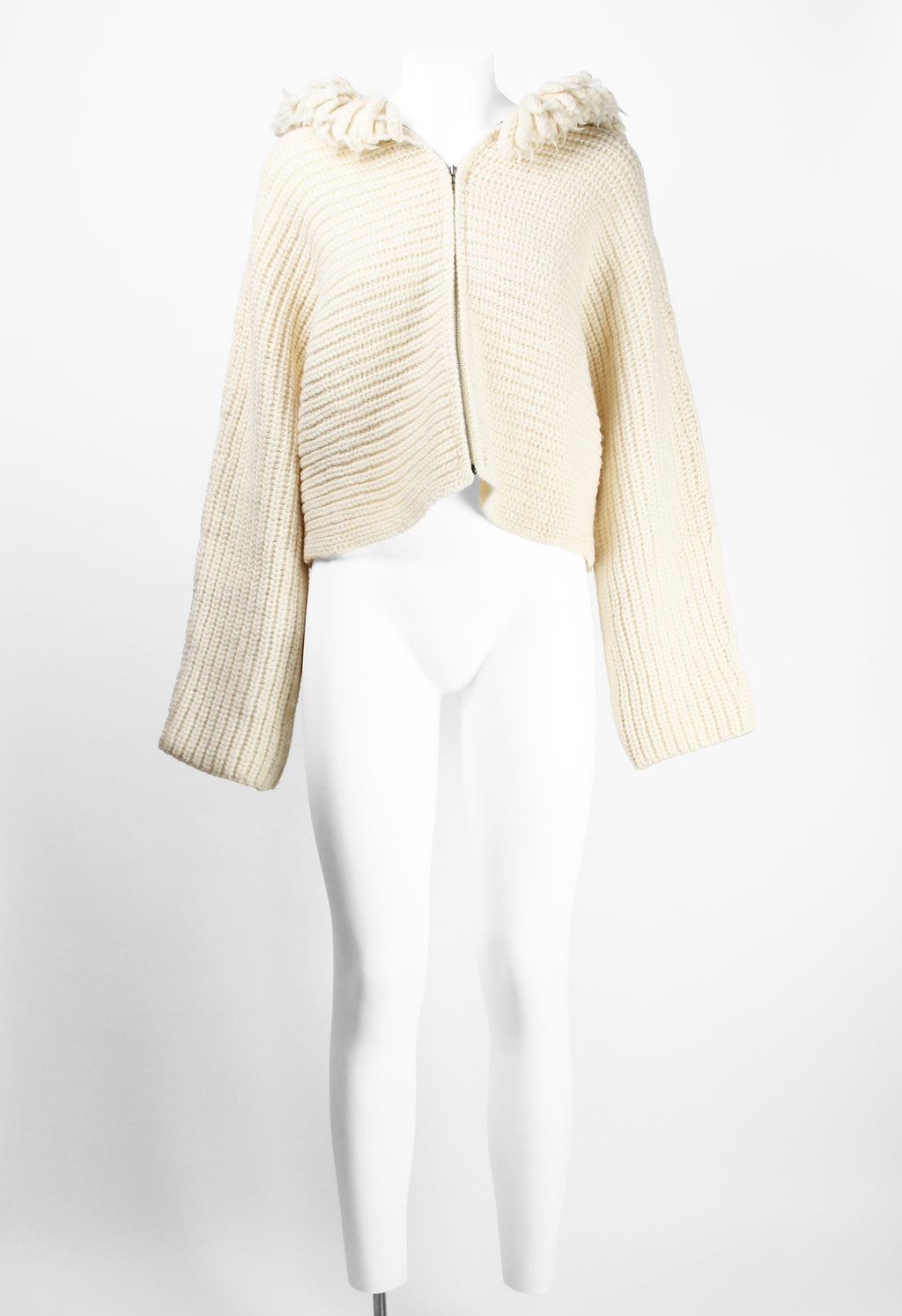 ISSEY MIYAKE 1980'S HEAVY KNITTED ZIP CARDIGAN
