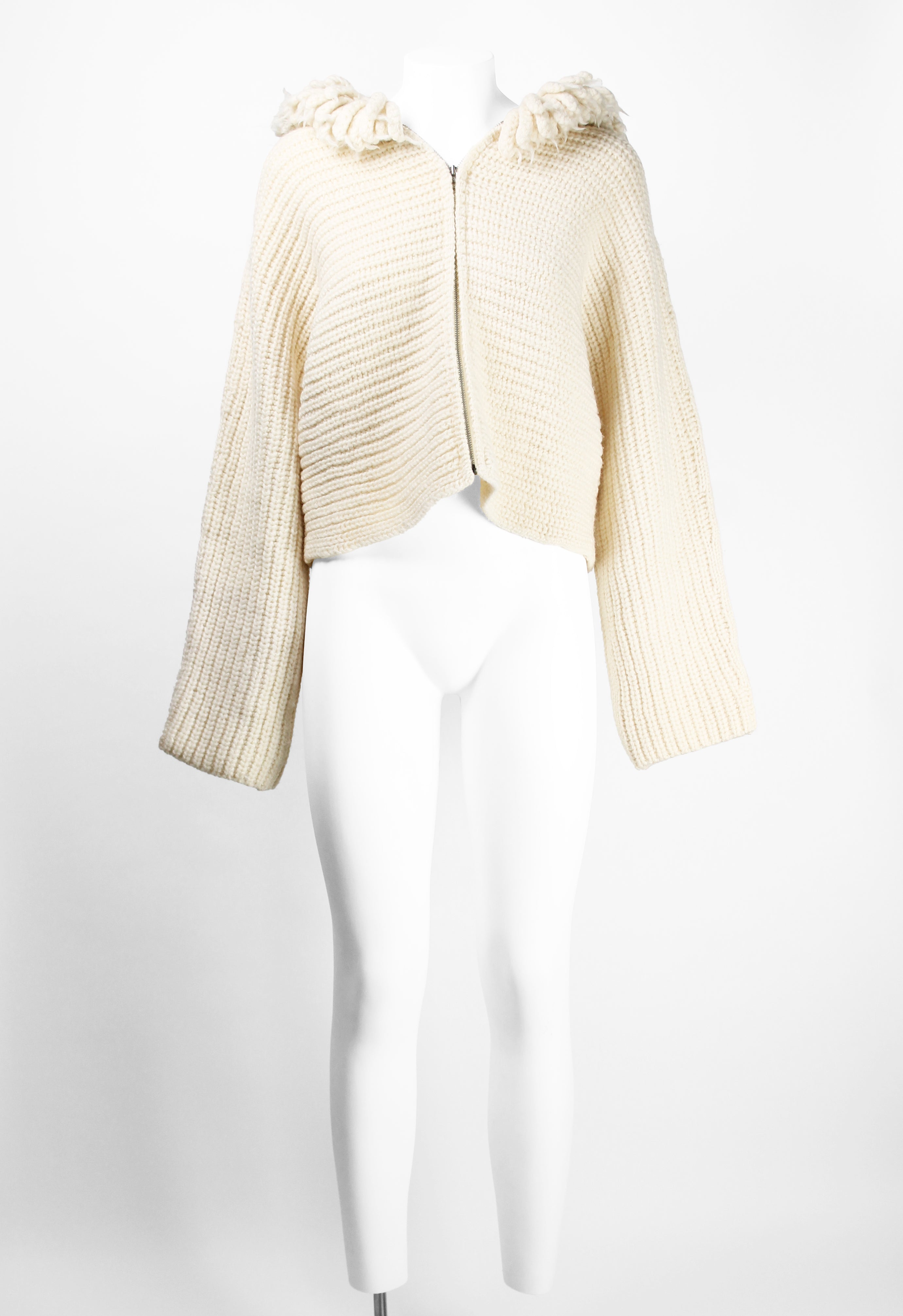 ISSEY MIYAKE 1980'S HEAVY KNITTED ZIP CARDIGAN