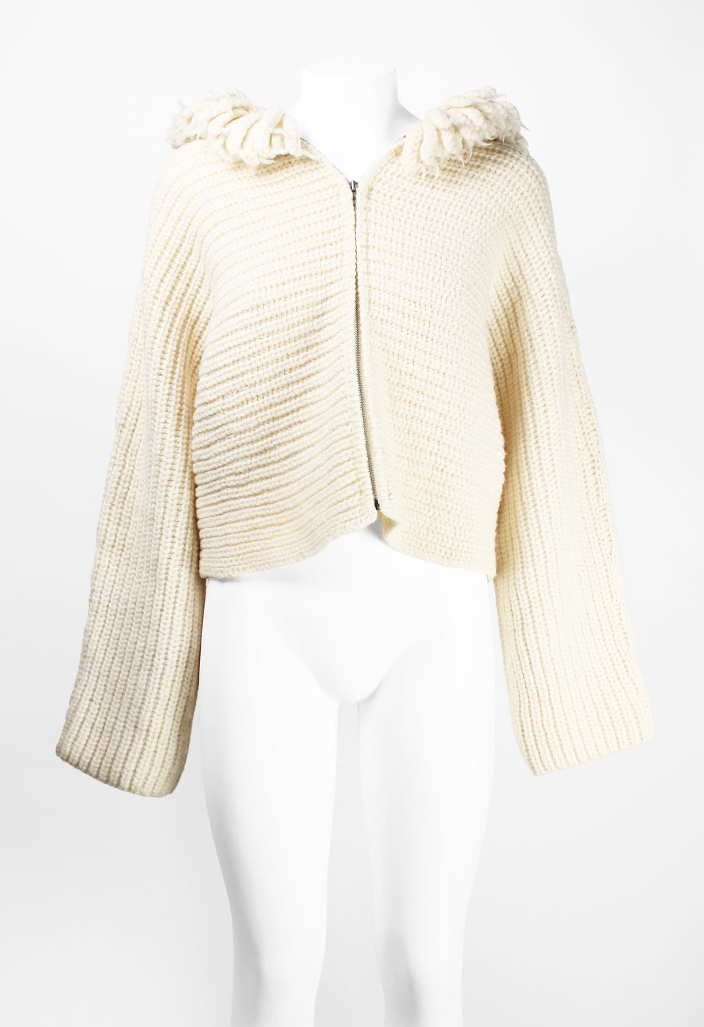 ISSEY MIYAKE 1980'S HEAVY KNITTED ZIP CARDIGAN