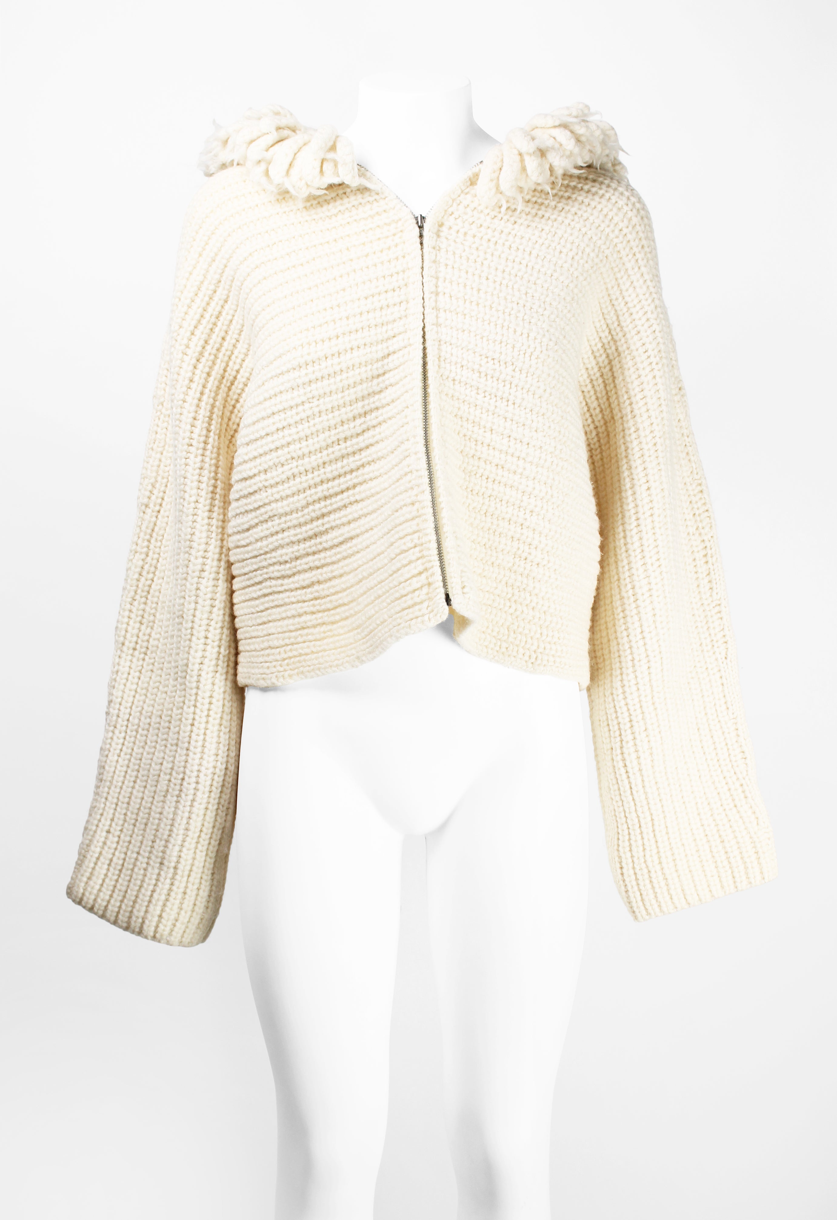 ISSEY MIYAKE 1980'S HEAVY KNITTED ZIP CARDIGAN