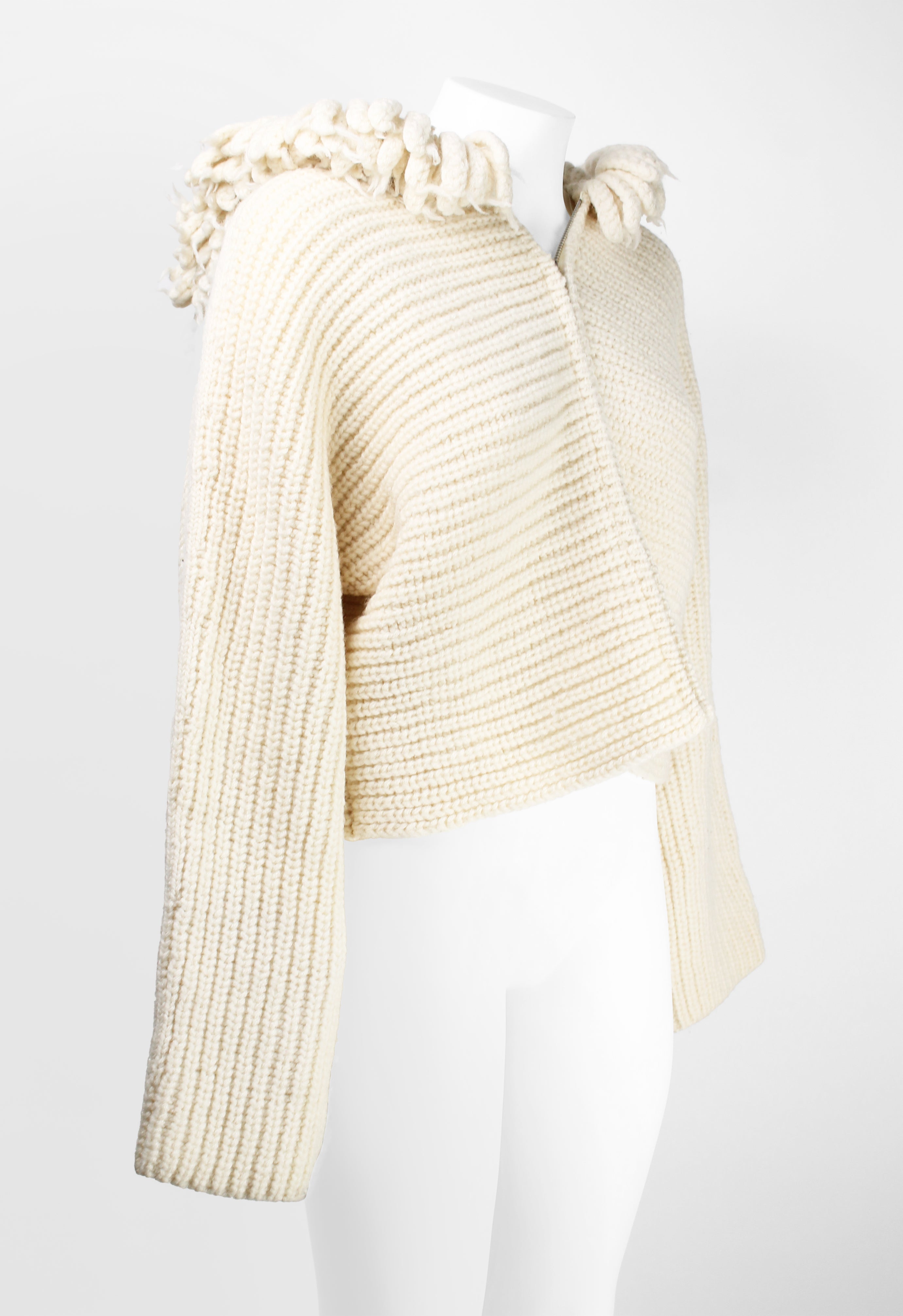 ISSEY MIYAKE 1980'S HEAVY KNITTED ZIP CARDIGAN