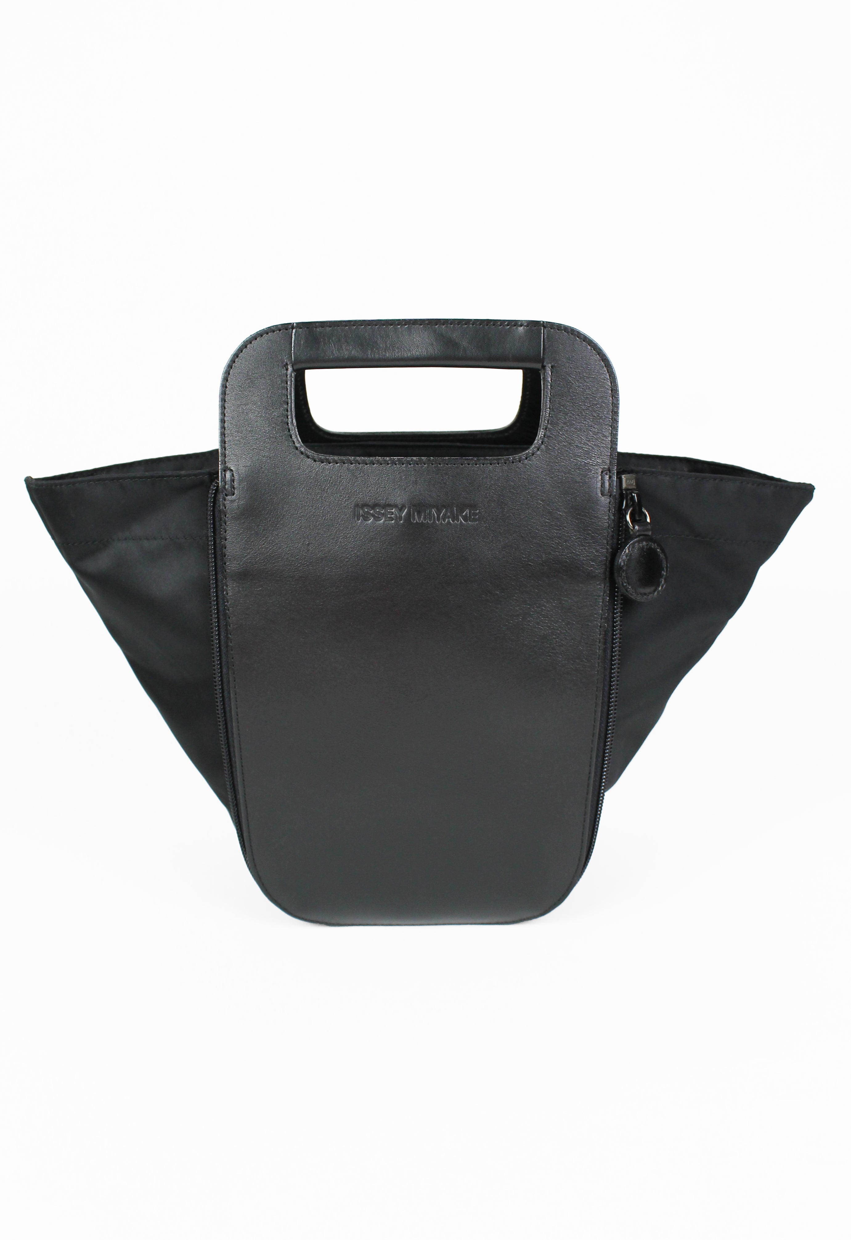 ISSEY MIYAKE 1990'S TRANSFORMABLE LEATHER AND NYLON ZIP BAG