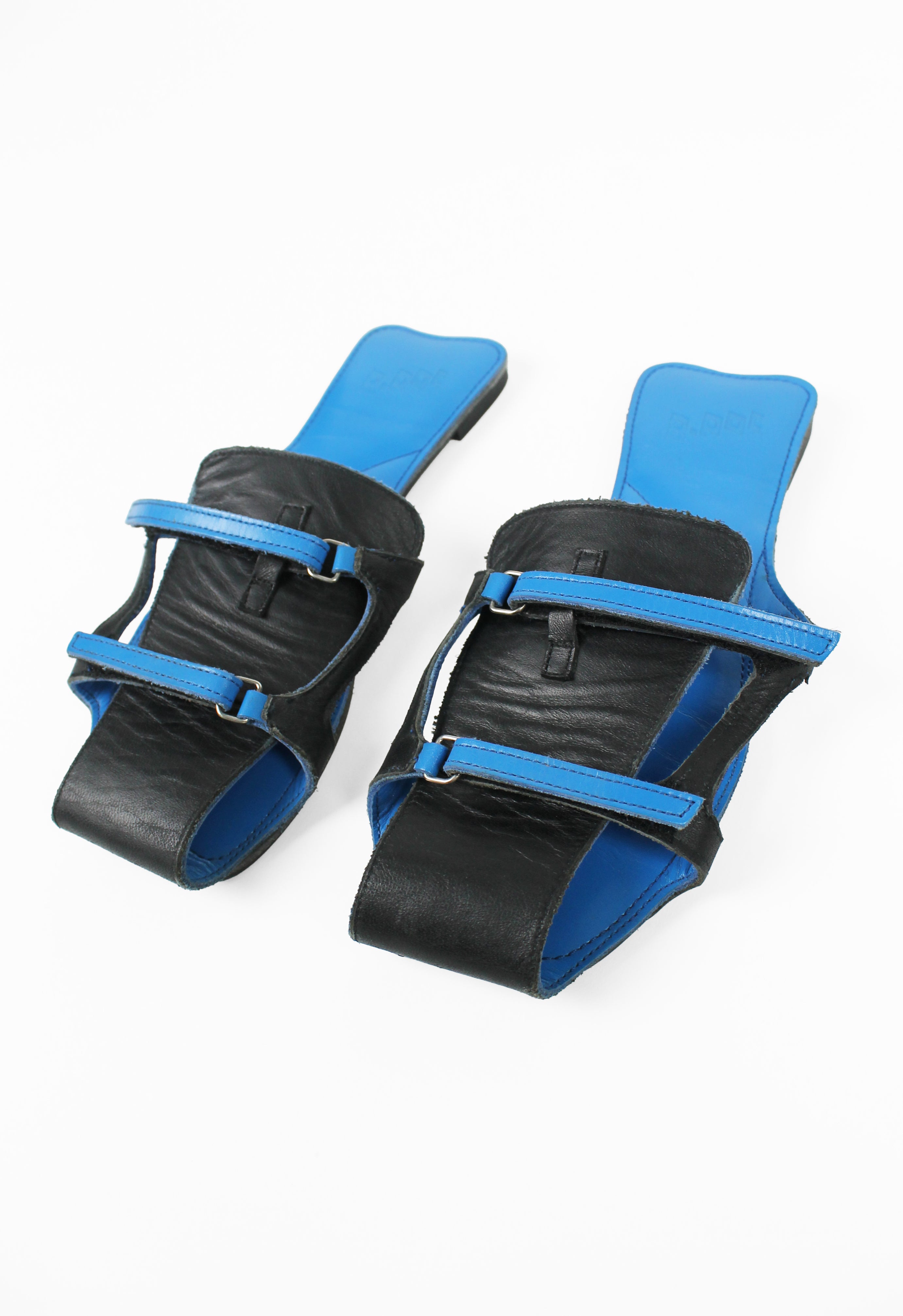 ISSEY MIYAKE A-POC BLUE FOLDED VELCRO SANDALS