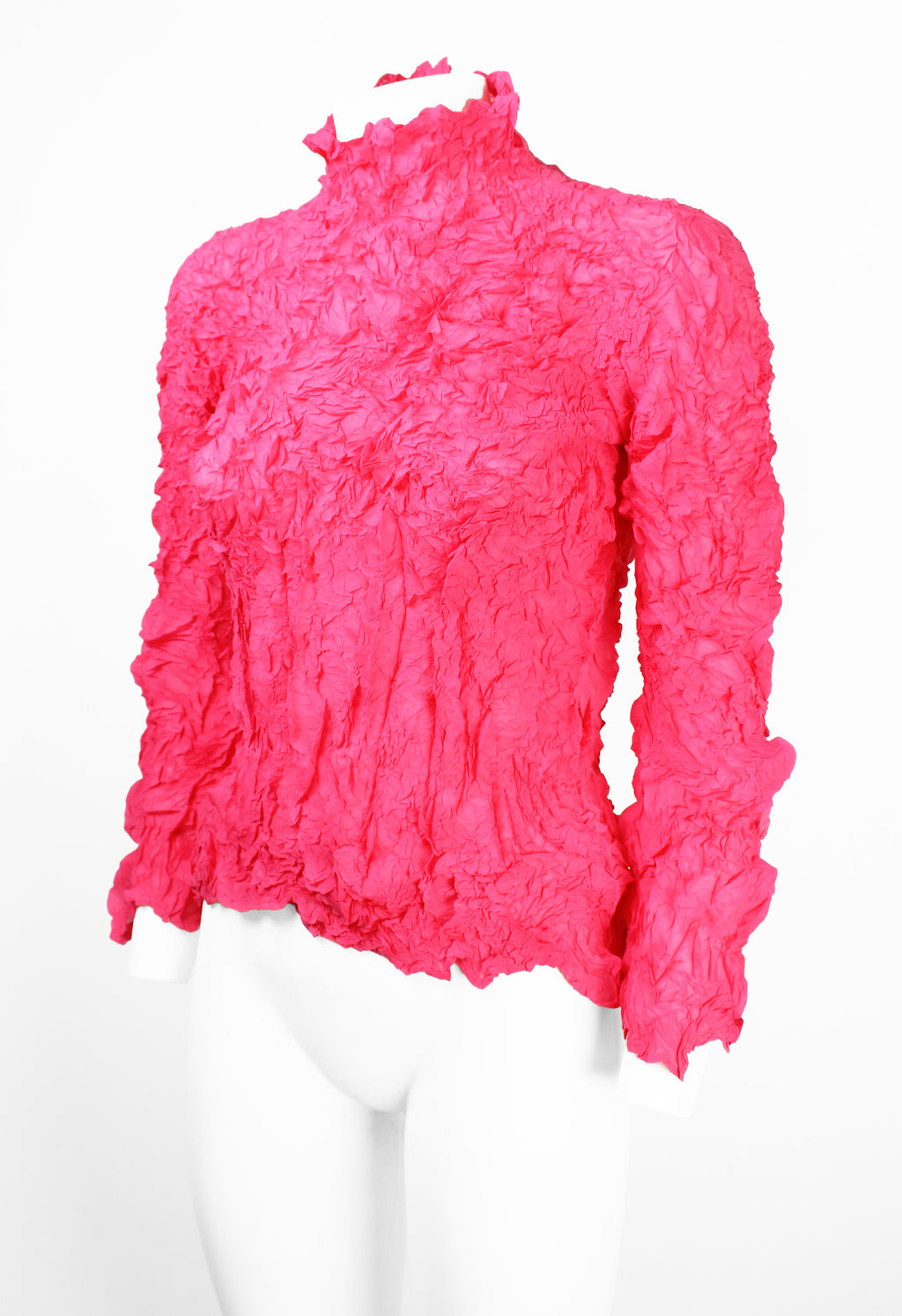 ISSEY MIYAKE FW 1999 HOT PINK CRINKLED TOP