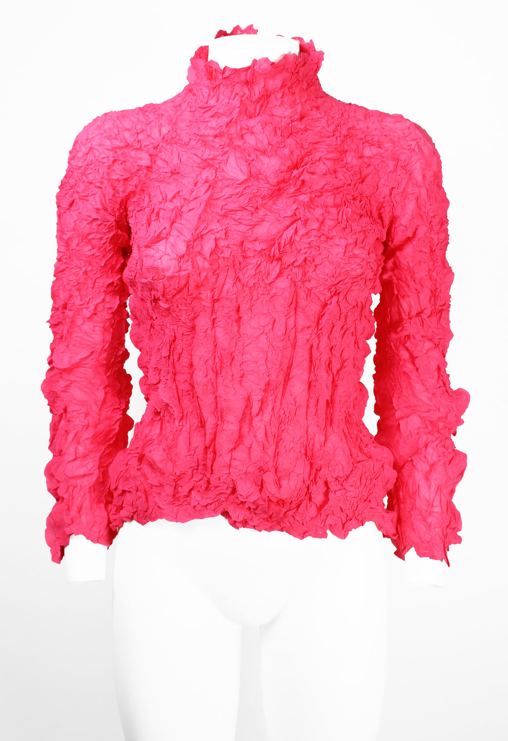 ISSEY MIYAKE FW 1999 HOT PINK CRINKLED TOP
