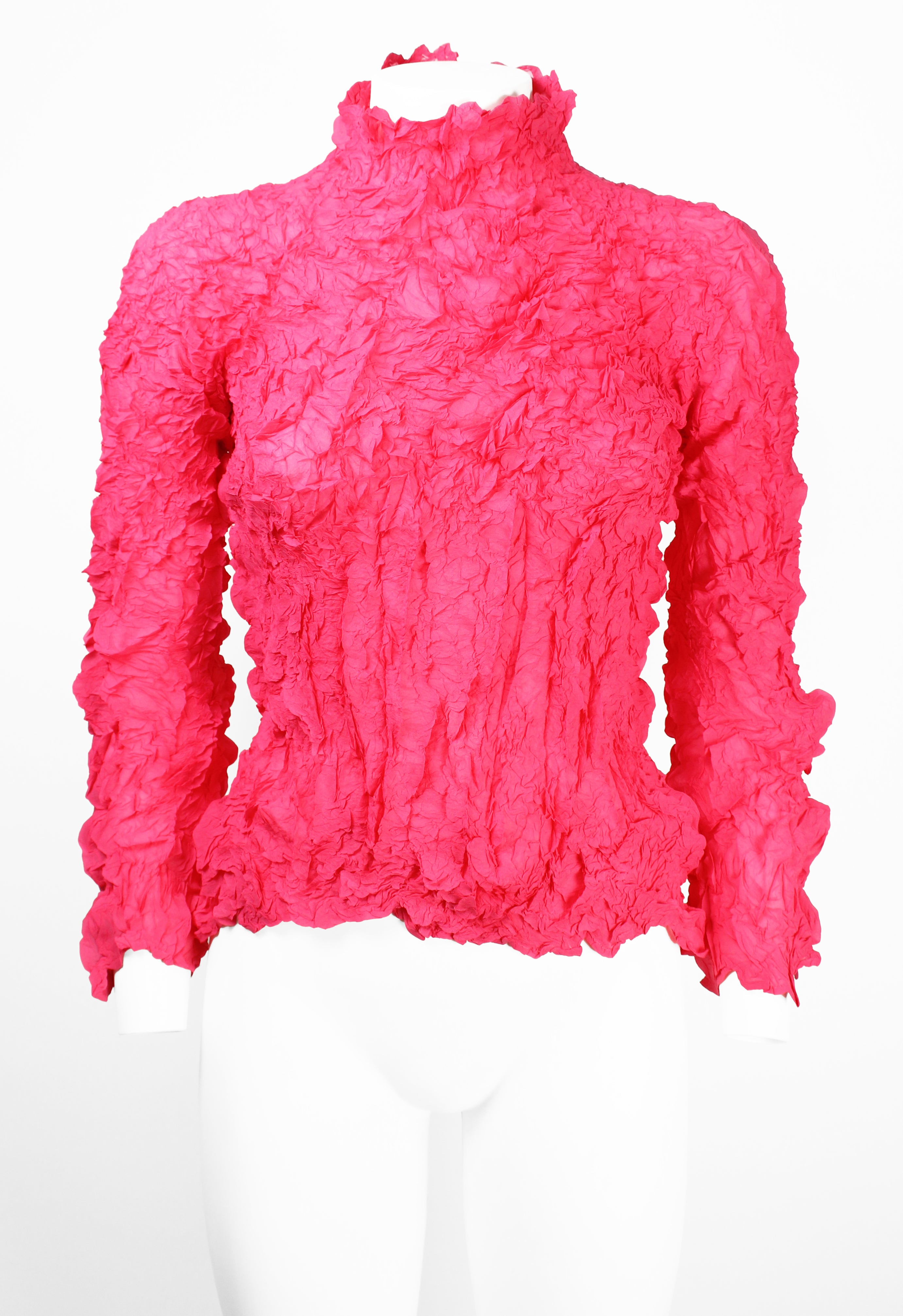 ISSEY MIYAKE FW 1999 HOT PINK CRINKLED TOP