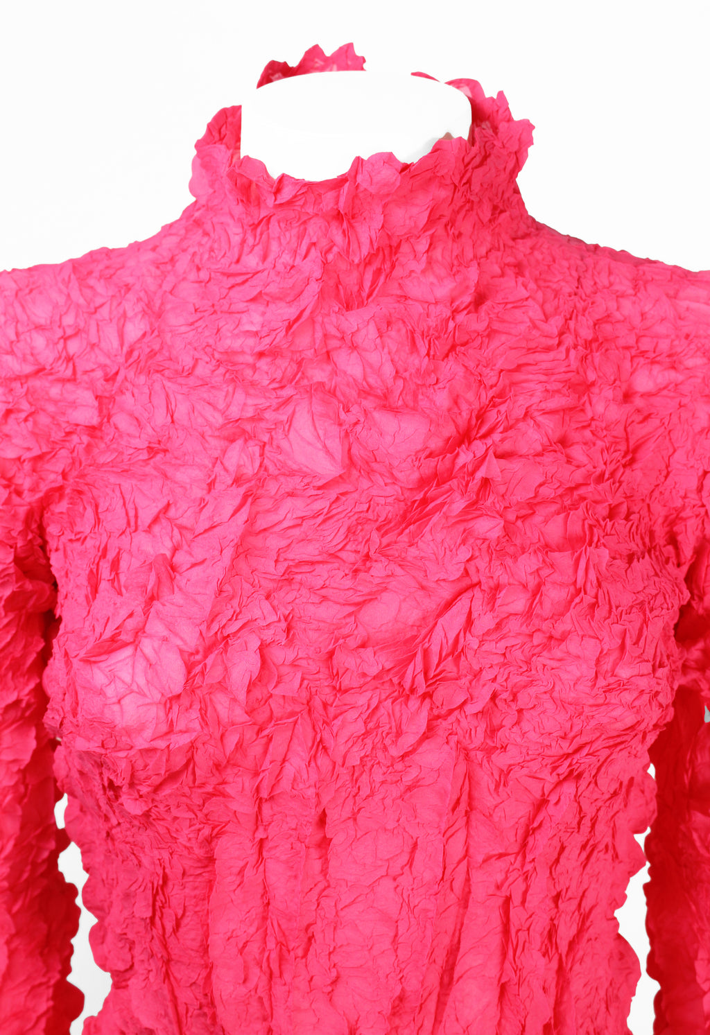 ISSEY MIYAKE FW 1999 HOT PINK CRINKLED TOP
