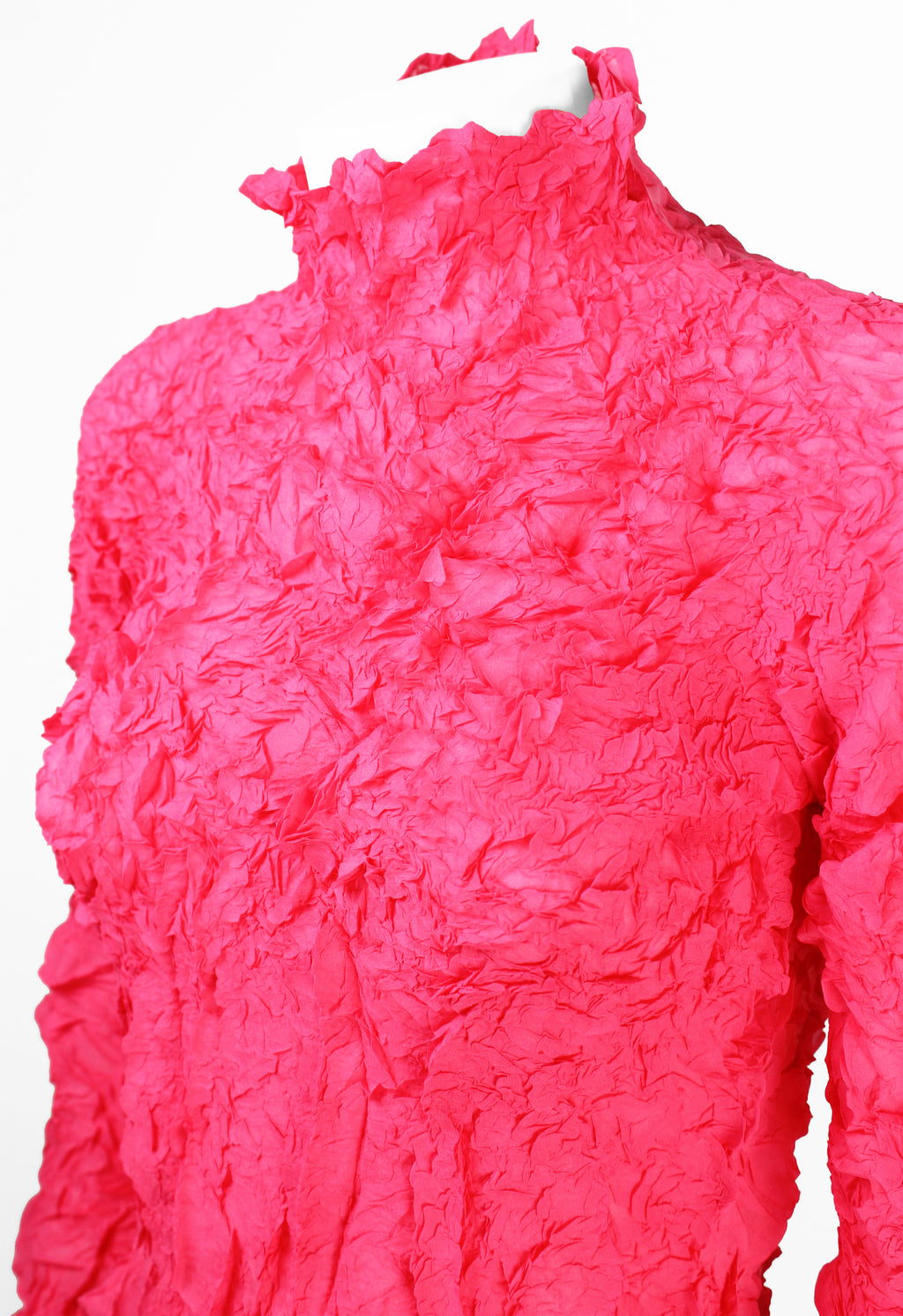 ISSEY MIYAKE FW 1999 HOT PINK CRINKLED TOP